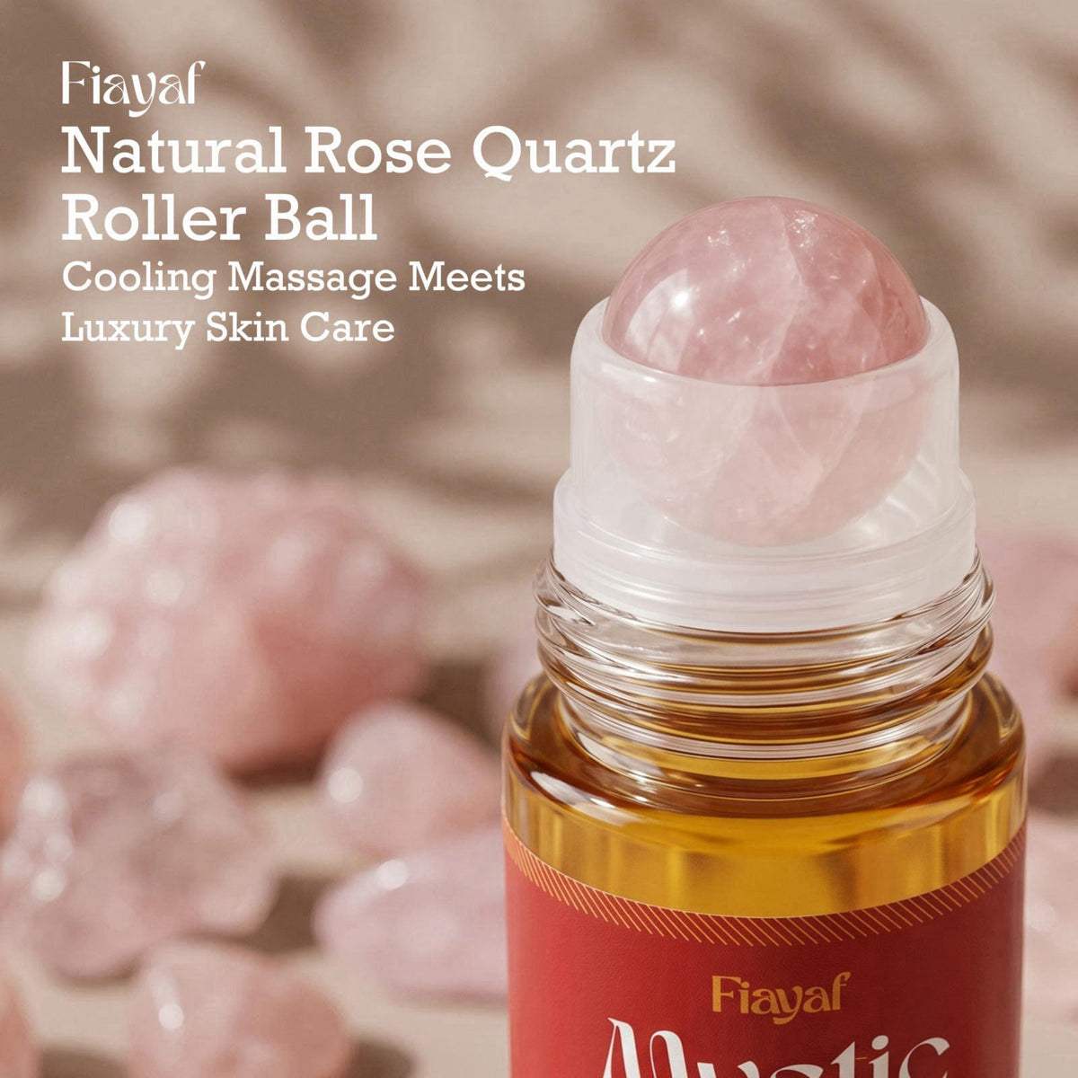 FIAYAF Luxury Firming Body Oil, Rose Quartz Roll-On, 3.4 Fl Oz (Pack of 2) – back view and specifications