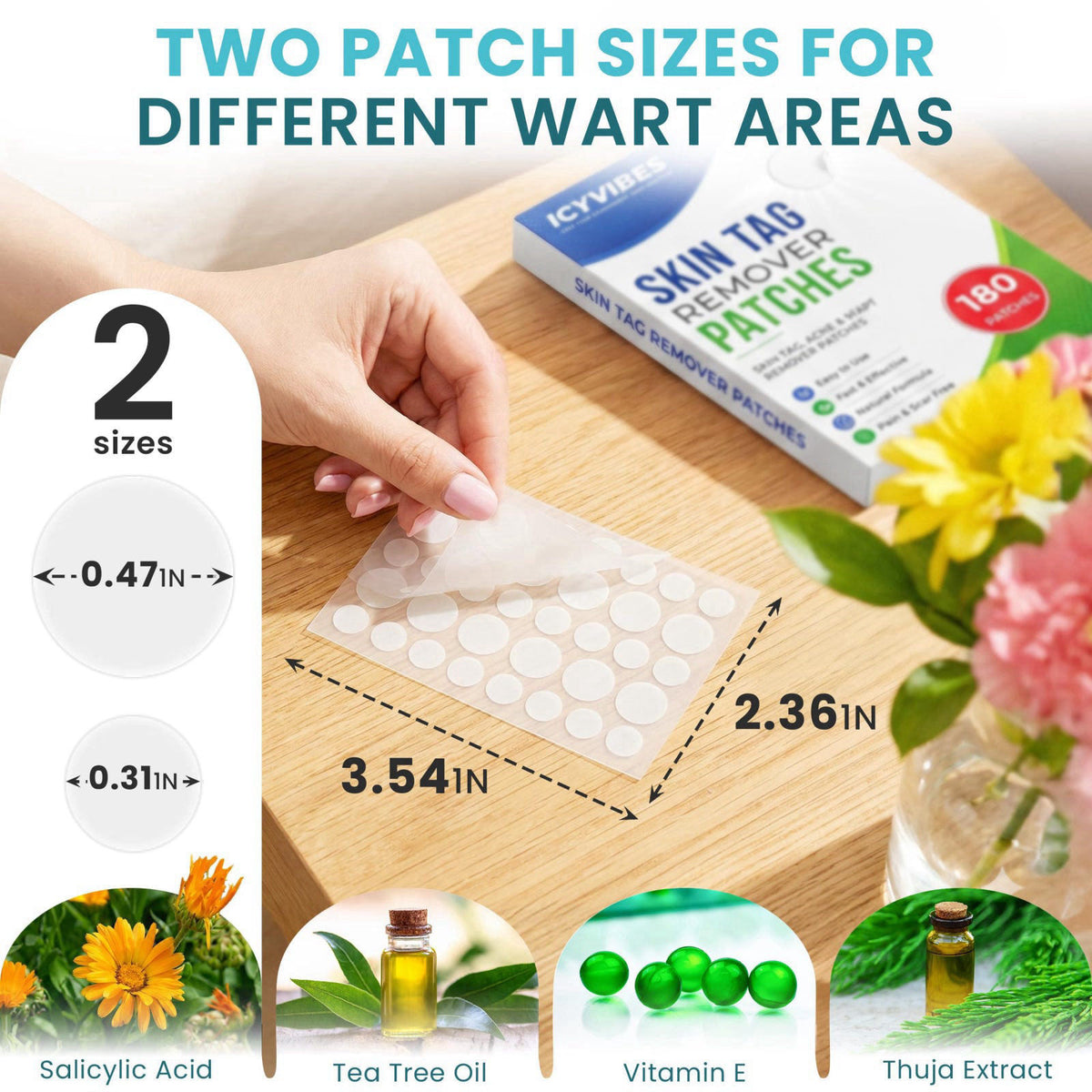 ICYVIBES Premium 180 PCS Waterproof Invisible Cosmetic Adhesive Patches Gentle And Skin-Friendly Design Easy To Apply Su
