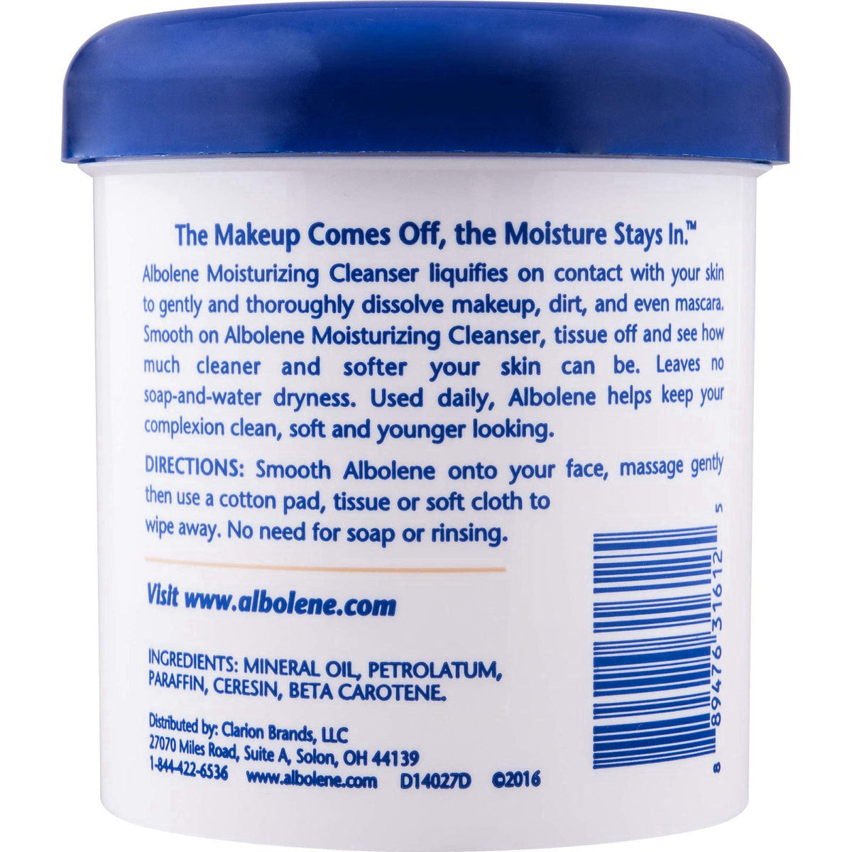 Albolene Moisturizing Cleanser & Makeup Remover, Fragrance-Free, 12oz (2pk) – alternate angle