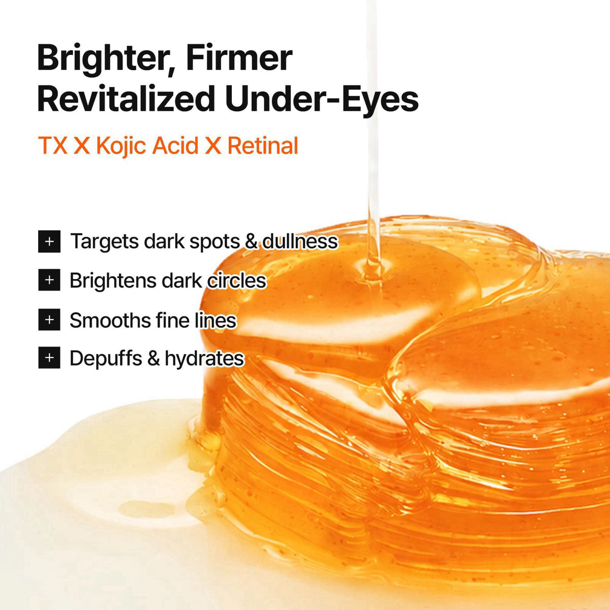 Dr.Melaxin TX Kojic Acid Retinal Eye Patch for Dark Circles and Puffiness, Radiance Capsule-Infused Anti-Aging Eye Mask 