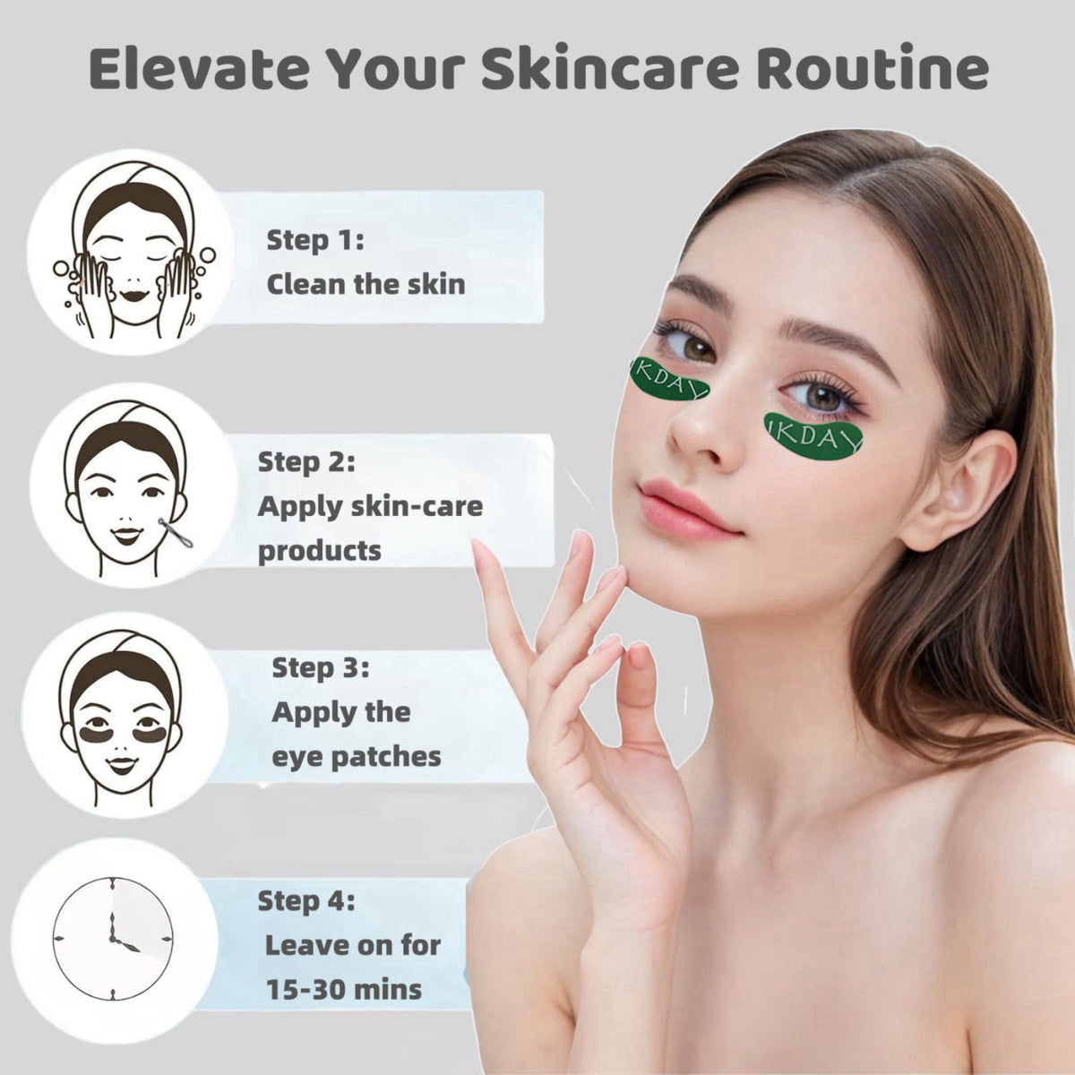 IKDAY Reusable Under Eye Patches | Forever Eye Mask Reusable Eye Gel Pads | Silicone Eye Patches for Wrinkles &Puffy Eye