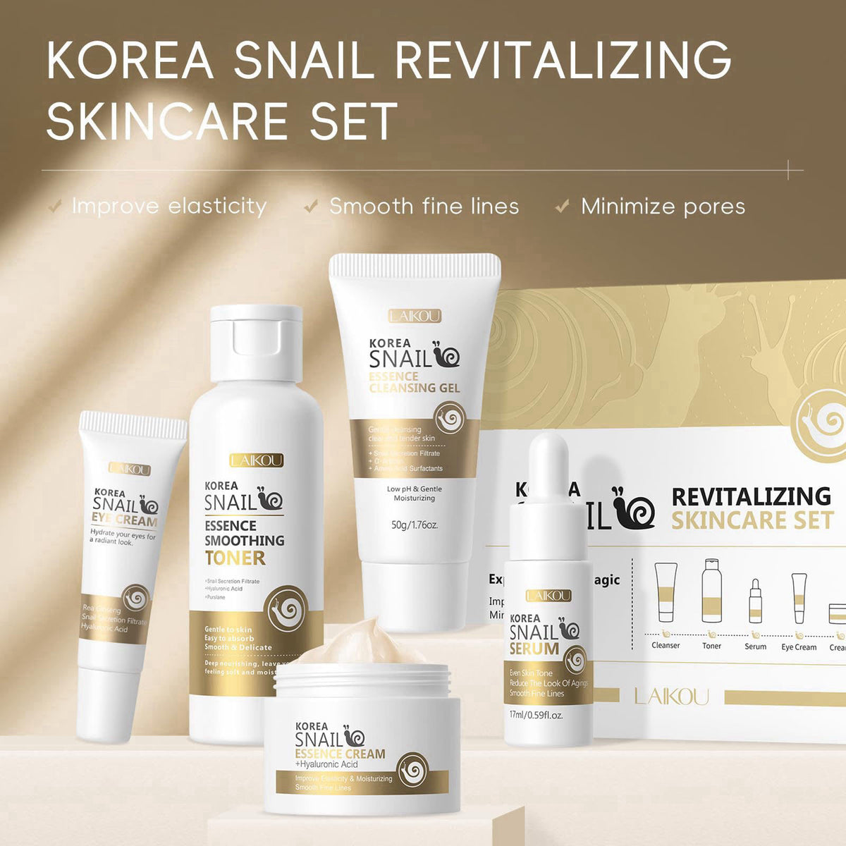 LAIKOU Korean Skin Care, Skin Care Set, Face Mask, Eye Mask, Lip Mask 20pcs – close-up detail