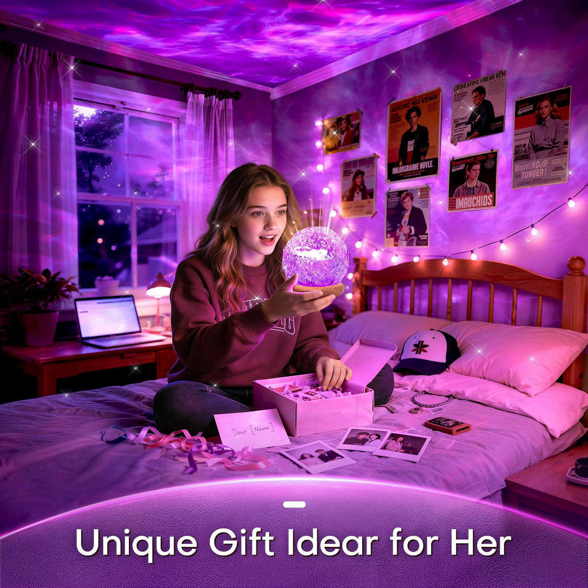 Mubarek Ambient Lighting, 16 Colors Led Lights for Bedroom, Gift Ideas, Room Decor – close-up detail in Yellow