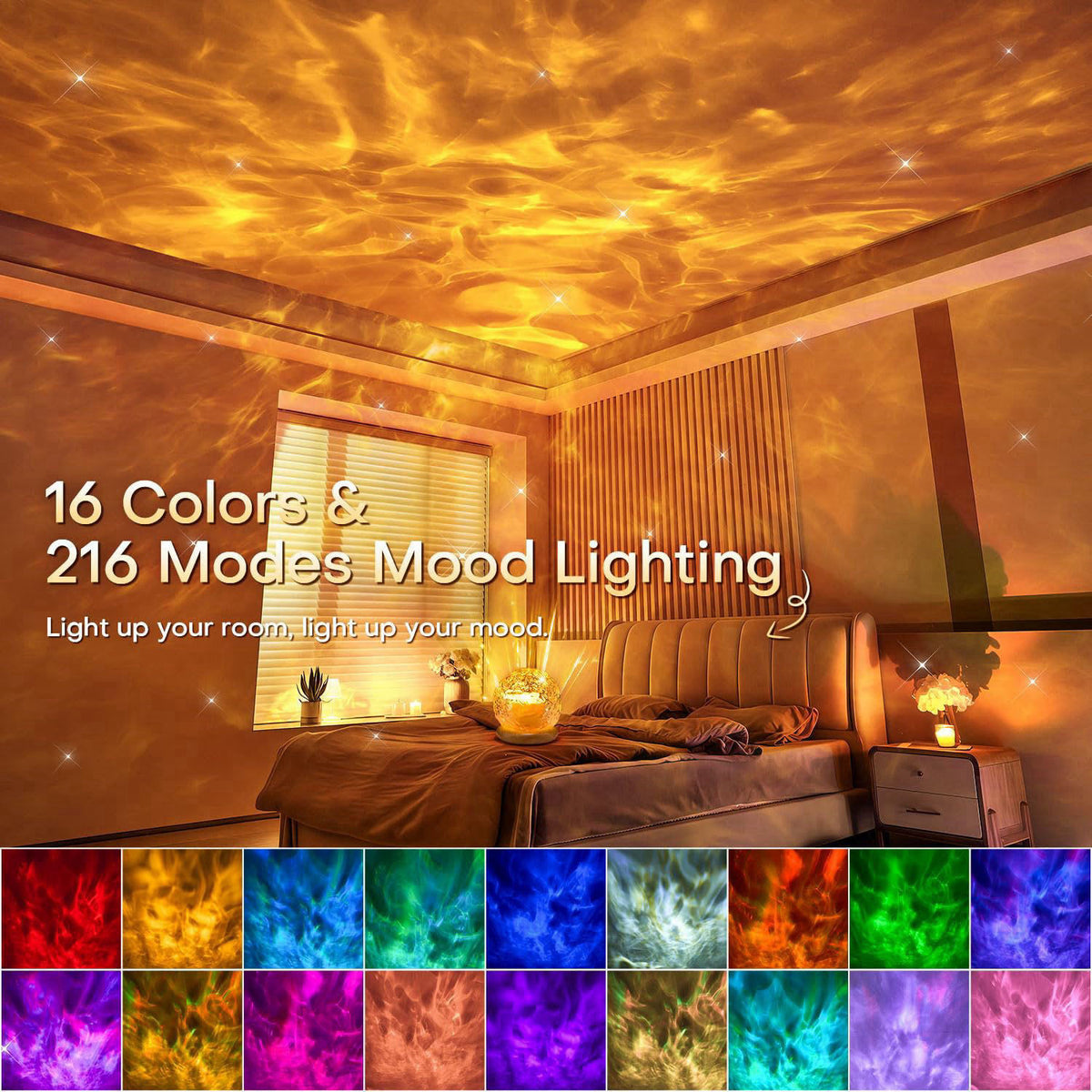 Mubarek Ambient Lighting, 16 Colors Led Lights for Bedroom, Gift Ideas, Room Decor – packaging and label