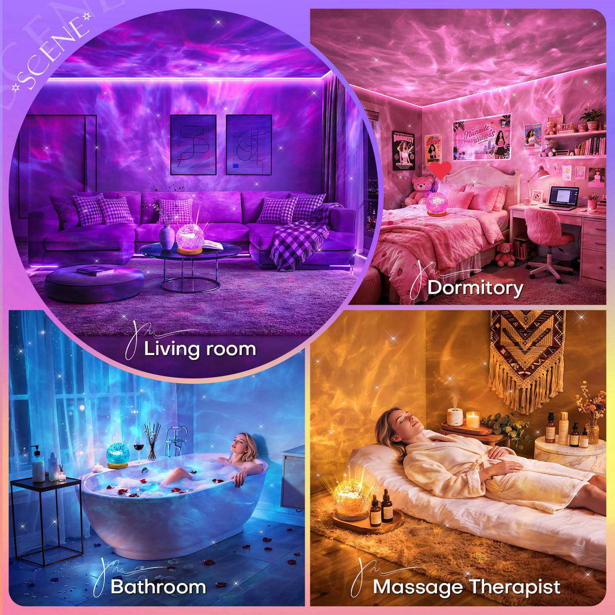 Mubarek Ambient Lighting, 16 Colors Led Lights for Bedroom, Gift Ideas, Room Decor – full view