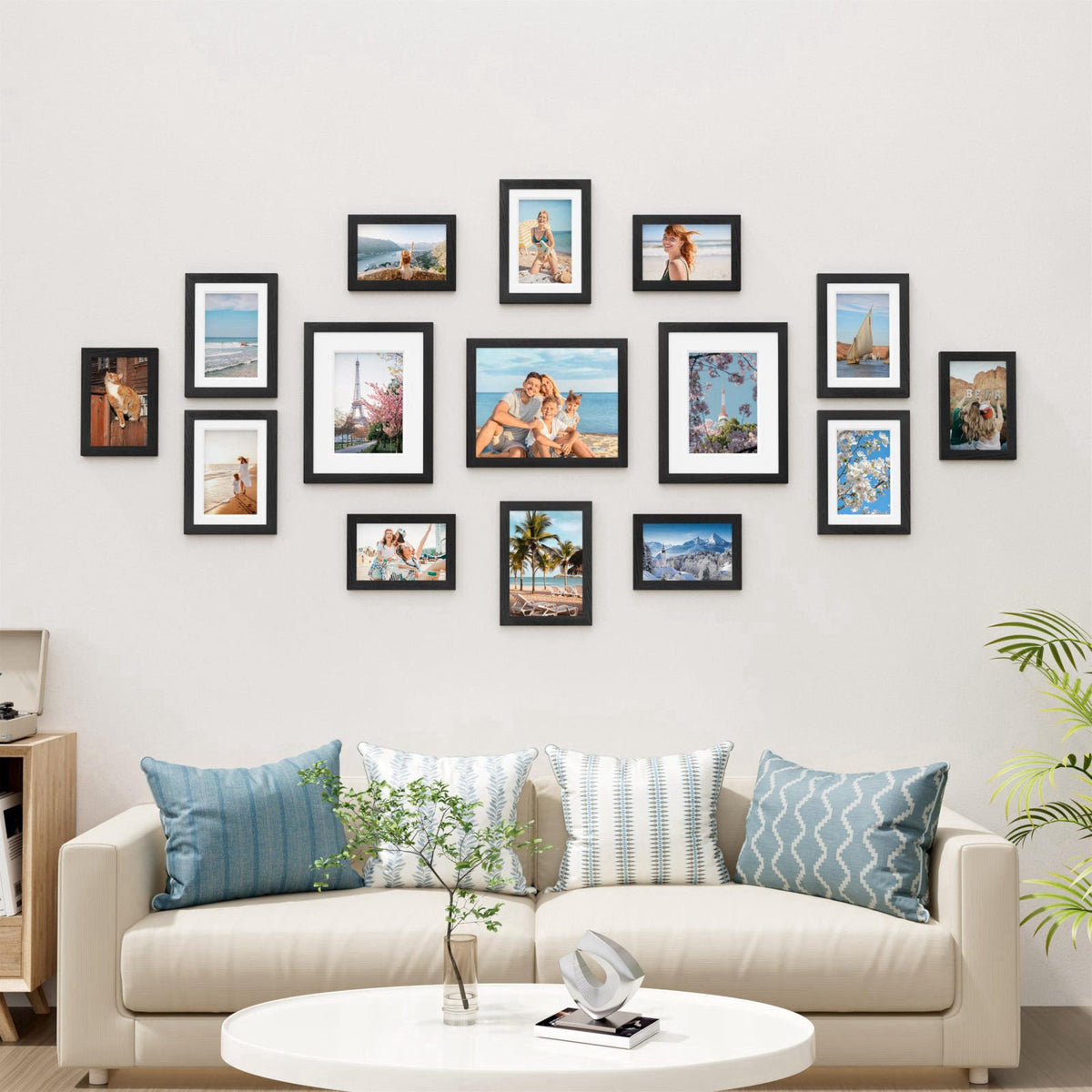 Vittanly 15 Pack Picture Frames Collage Wall Decor, Wall/Tabletop Display – close-up detail