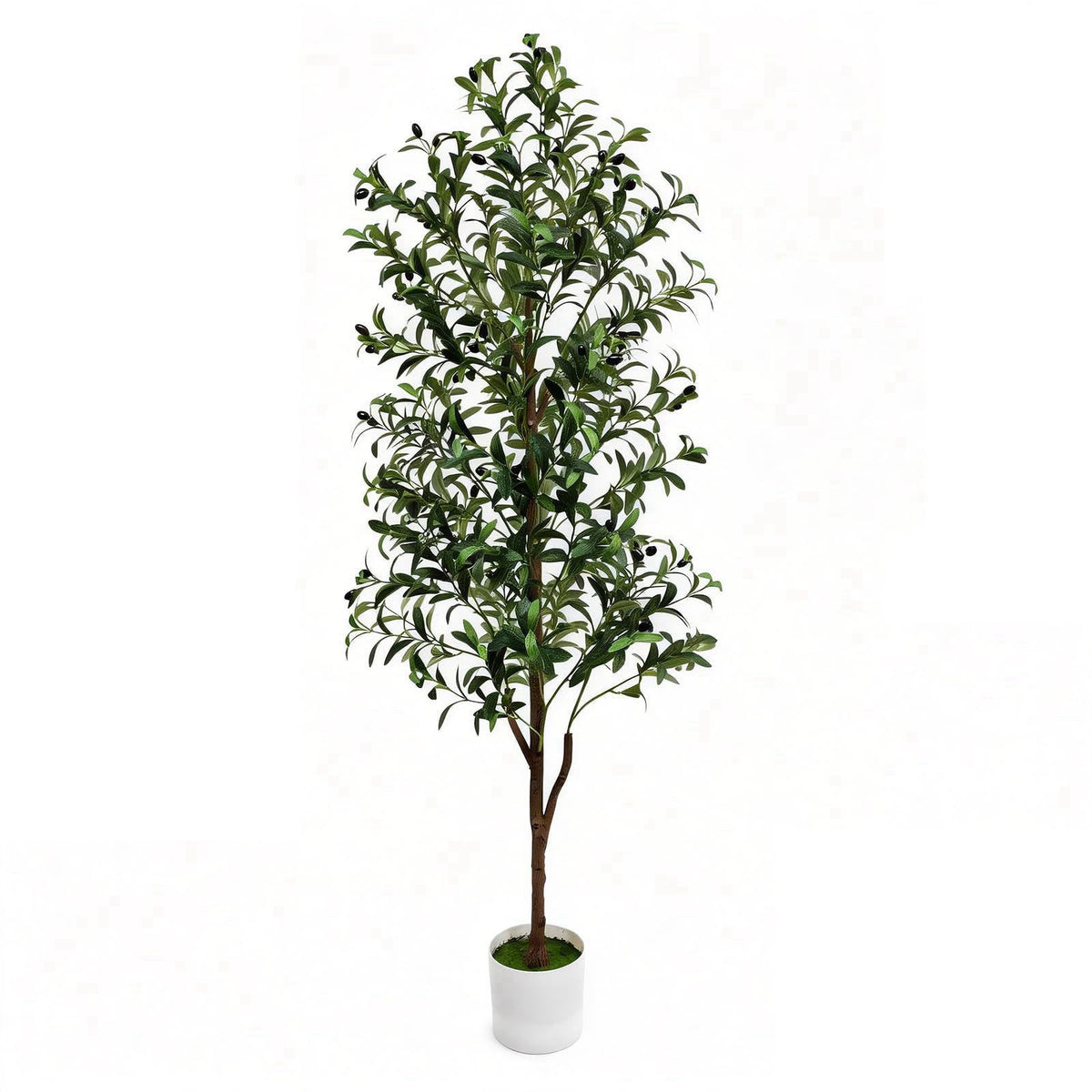 ENLETRAN Olive Tree Artificial Indoor 6FT with Pot | Faux Olive Tree, Realistic Trunk, Branches, Leaves and Fruits, Fake