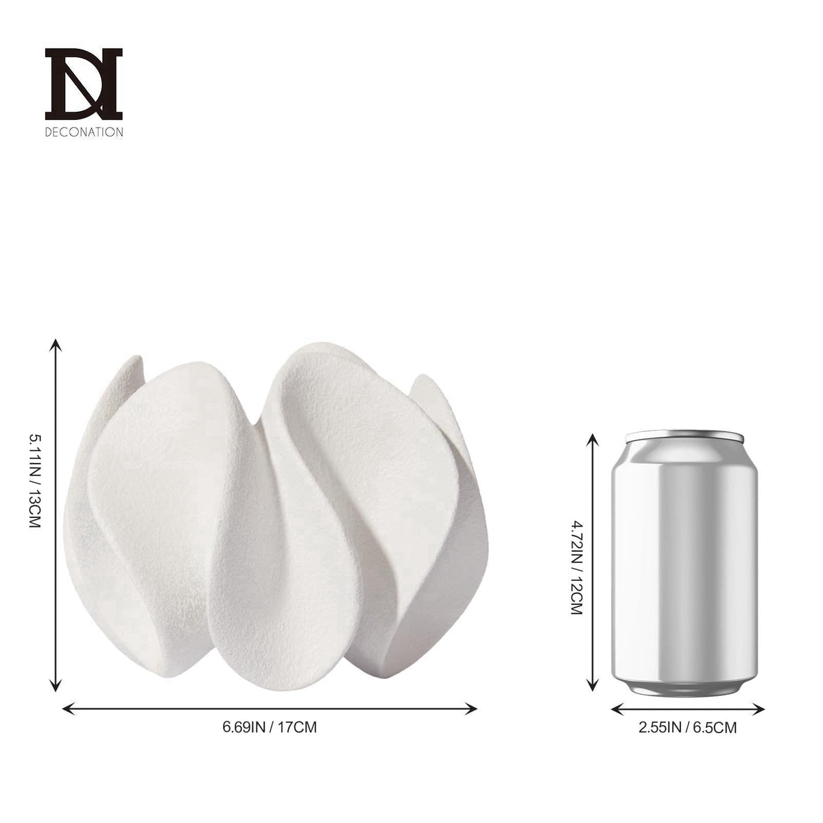 DN DECONATION Abstract Home Decor Living Room Coffee Table Decor – close-up detail in Pure White
