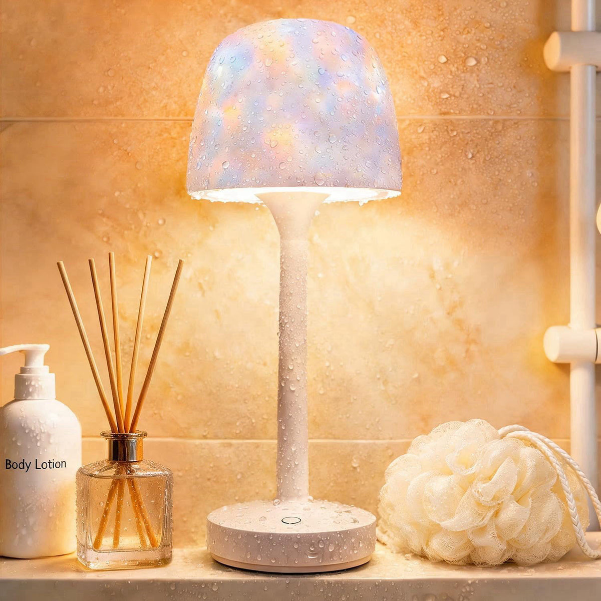 YJHAOTOU Waterproof Shower Lamp Rechargeable LED Ocean Projector Outdoor Table Lamps