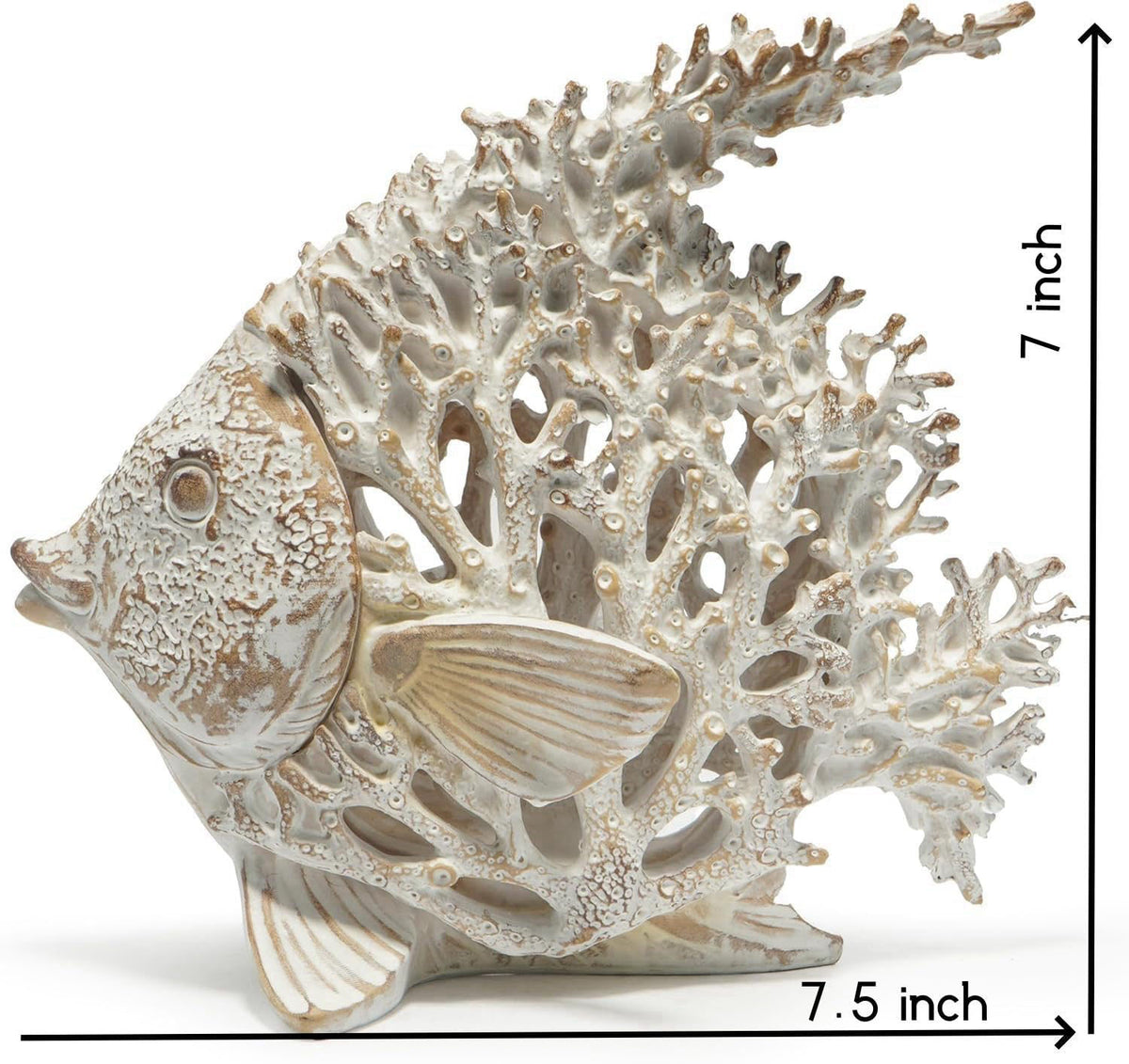 VVGIFTS Beach Coastal Coral Reef Angelfish Home Office Bathroom Decor Gift – back view and specifications