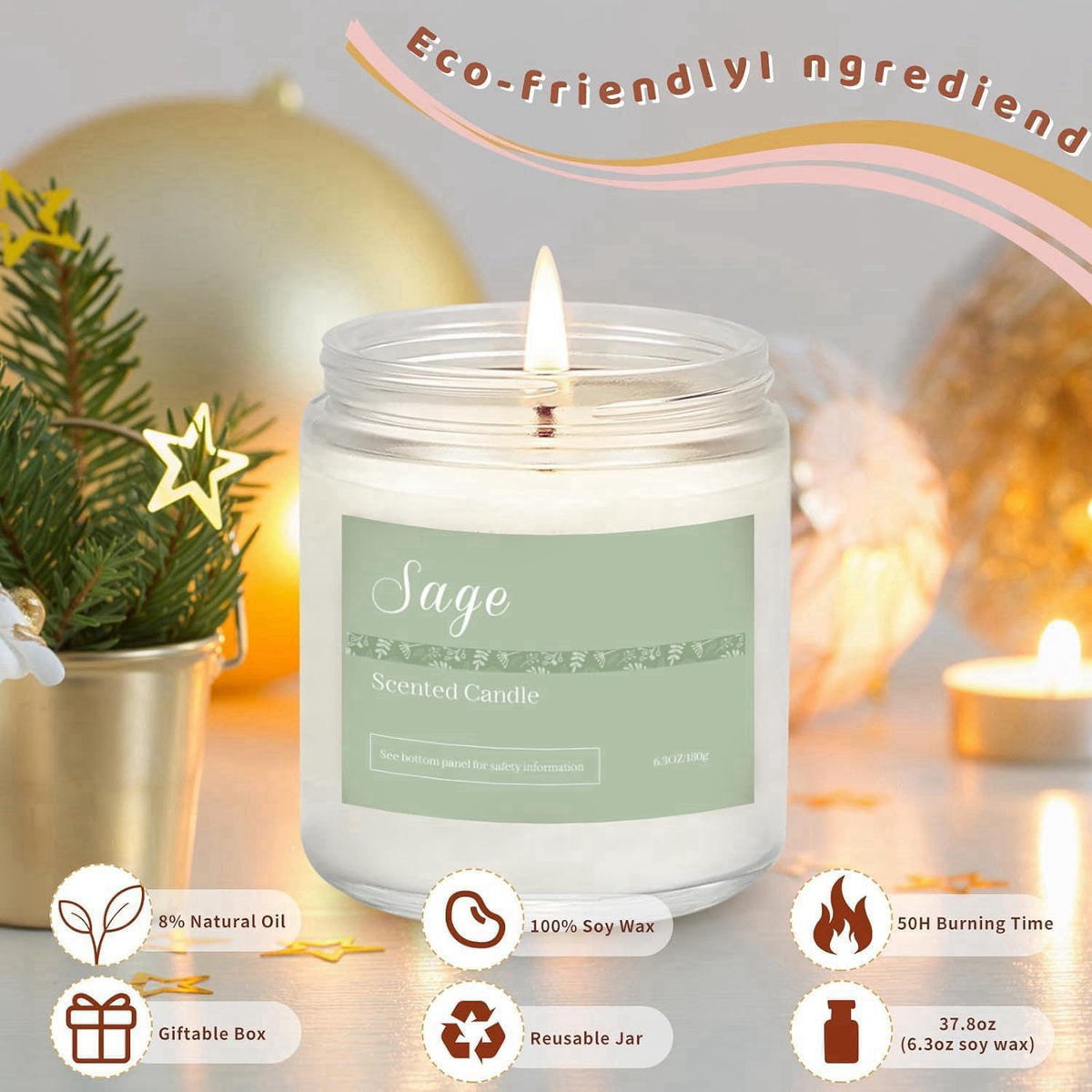 PELN Scented Candles Gift Set for Women, 6-Pack Aromatherapy Candles for Home – alternate angle