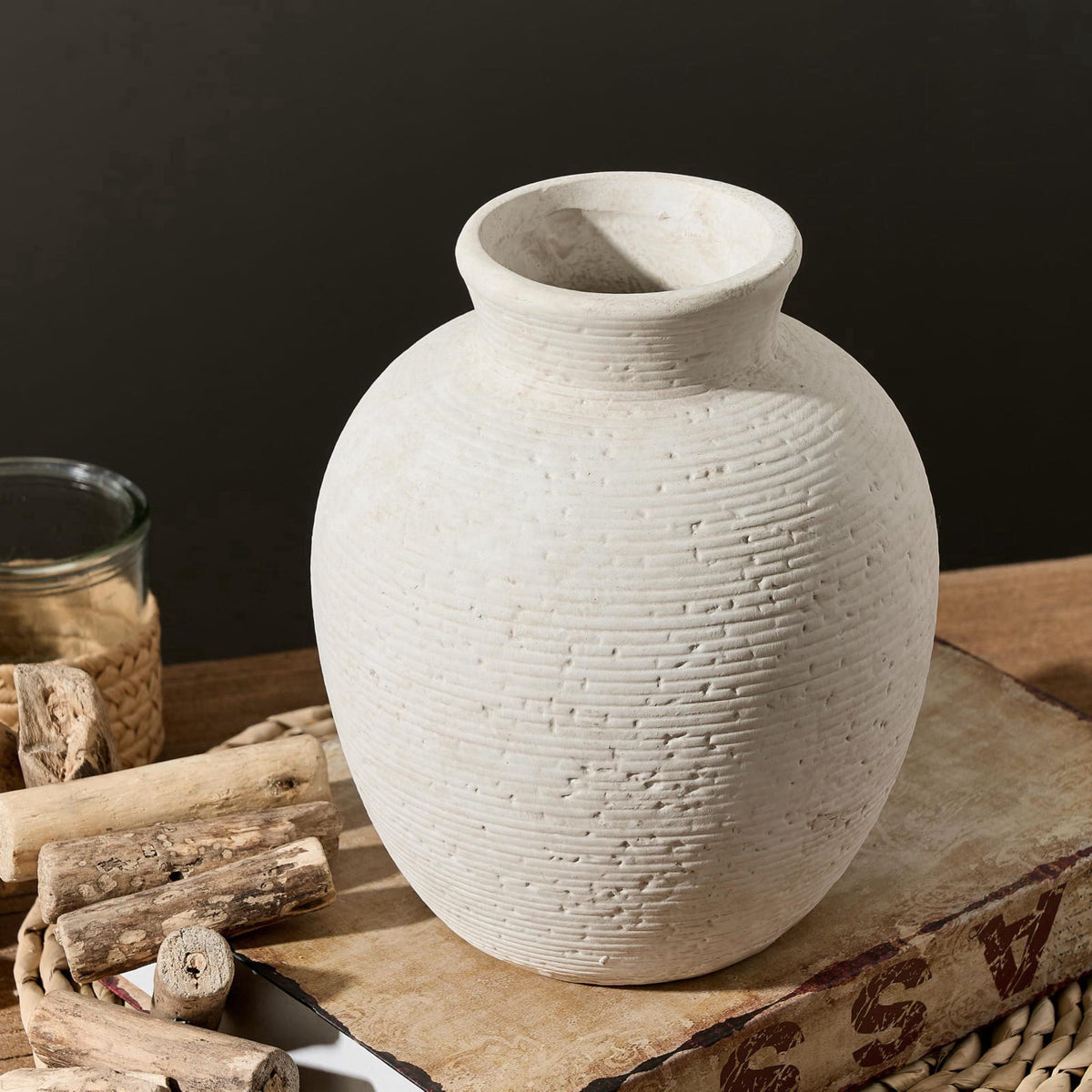 Vanselia Ceramic Flower Vase Home Decor - Farmhouse Table Vases Rustic Vintage Living Room Kitchen Bedroom Decorations f