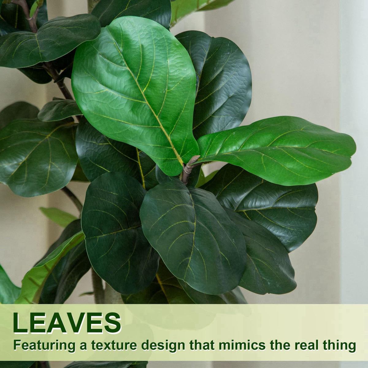 VIVATREES 5FT Fiddle Leaf Fig Artificial Tree with White Planter Pot,Faux Floor Plant, Indoor and Outdoor Fake Plants fo
