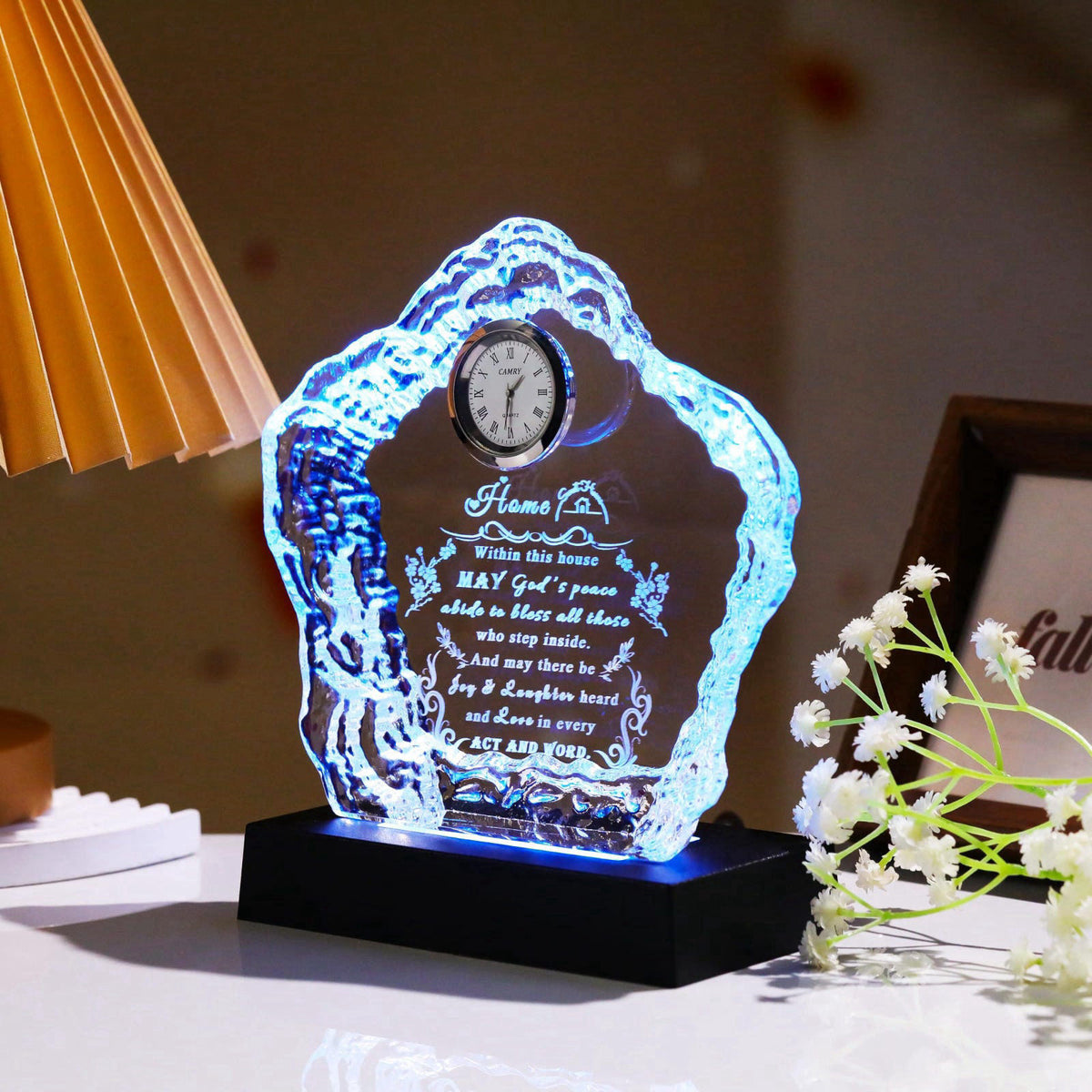 Qianwei House Warming Gifts New Home - Crystal Starfish Shape Gift For Home Decor With Led - Best Unique Housewarming De