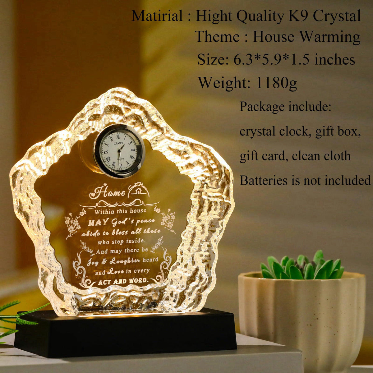 Qianwei House Warming Gifts New Home - Crystal Starfish Shape Gift For Home Decor With Led - Best Unique Housewarming De