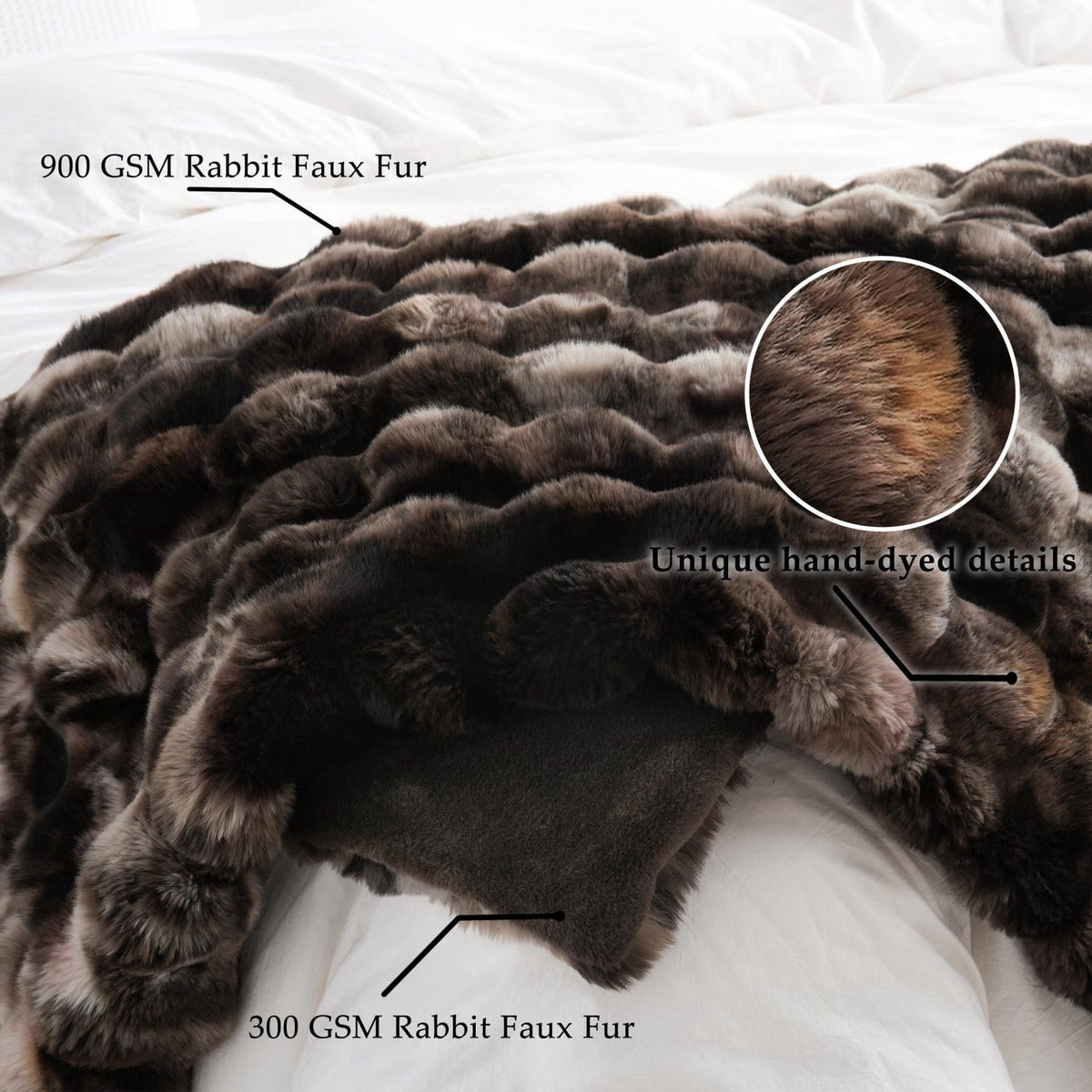 BENVWE Fluffy Faux Fur Throw Blanket for Couch, Soft Plush Thick Cozy Fuzzy Luxury Minky Bubble Blanket for Home Living 