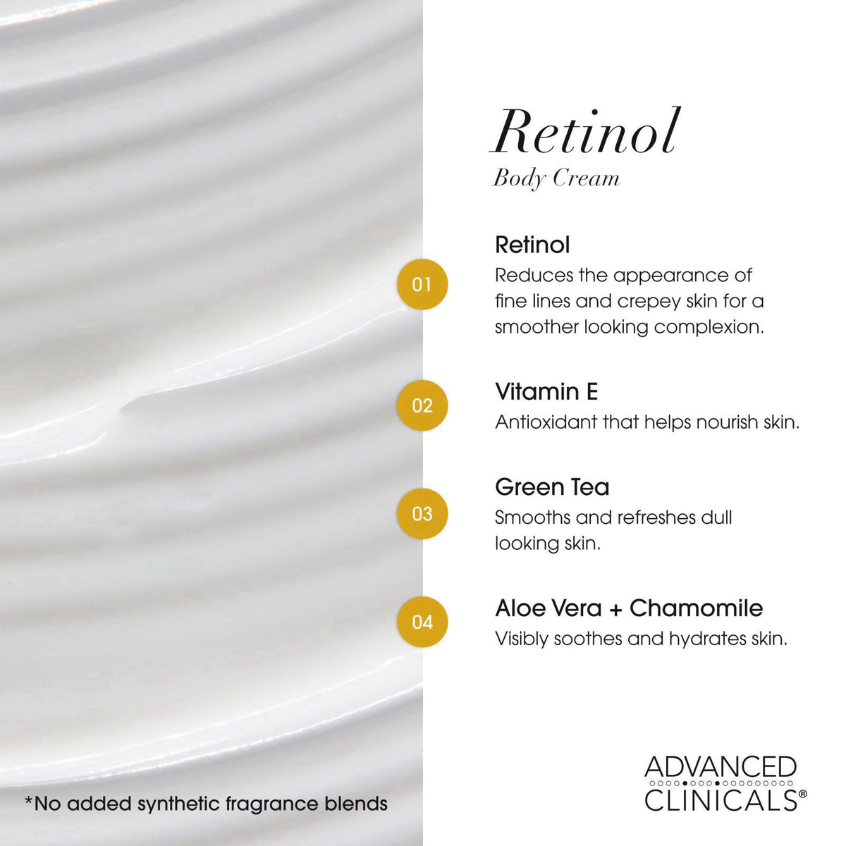 Advanced Clinicals Retinol Cream + Collagen Peptides Body Moisturizer & Face Lotion 2PC Skin Care Set | Dry Skin Body Lo