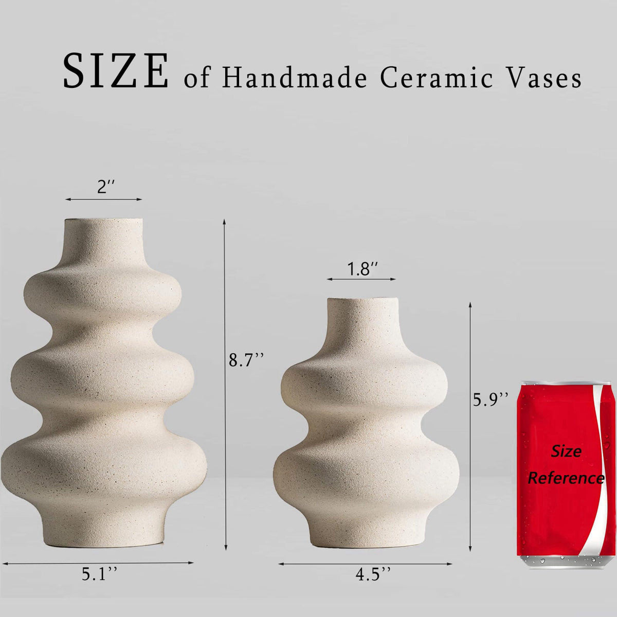 Steviieden Ceramic Vases Set, Boho Home Decor Vase, Off White, Set of 2 – packaging and label