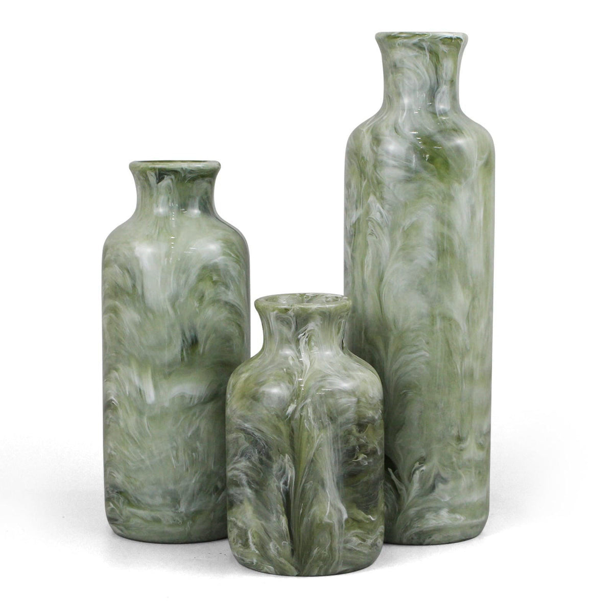 YMXYJM Resin 3 Piece Decorative Vase Set, Sage Green Farmhouse Home Decor – product photo (Vases)