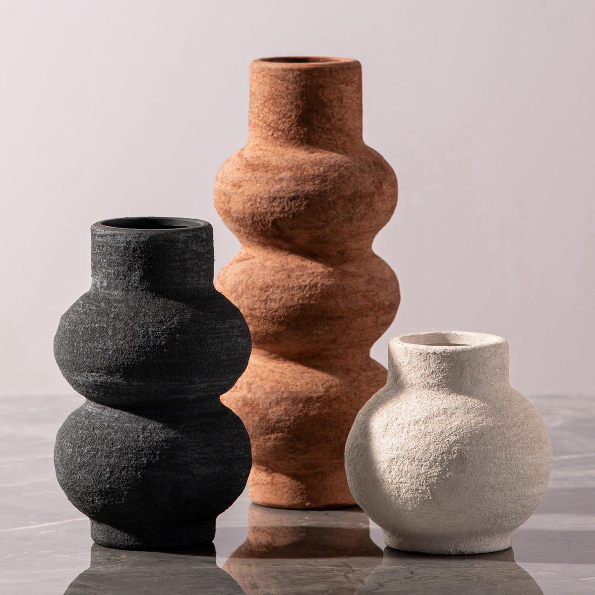 Vanselia Ceramic Vase Set of 3 Home Decor Living Room Table Decorations – 11-rust, Ceramic Ceramic Ceramic Ceramic Ceram