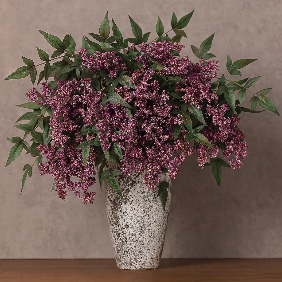 Juxdp 4 Pcs 36" Artificial Nandina Berry Stem, Fake Branches for Vase(Dusty Plum) – product photo (Artificial Flower