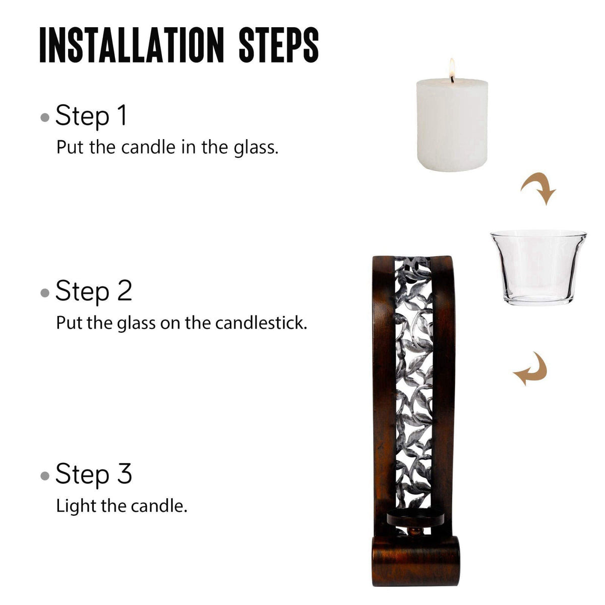 Shelving Solution Wall Sconce 14.4 x 3.5 Inch, with Tea Light Candle Holder Antique Bronze Style Metal Wall Art Decorati