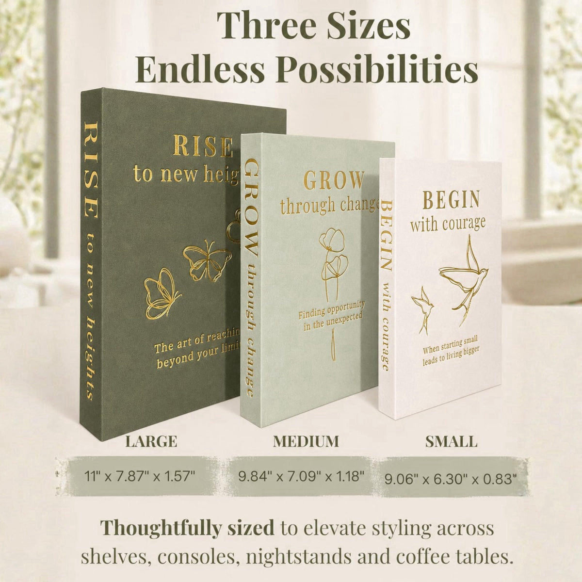AVIDA Home Collection Decorative Books for Home Decor | Elevate your Bookshelf Decor with Coffee Table Books (Fake Books