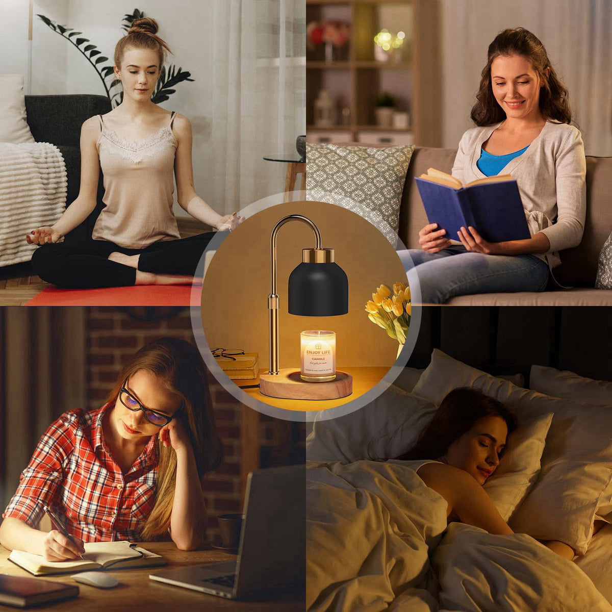 seenlast Candle Warmer Lamp with Dimmer Adjustable Height, 2/4/8H Timer,Vintage Home Decor for Scented Jar – alternate a