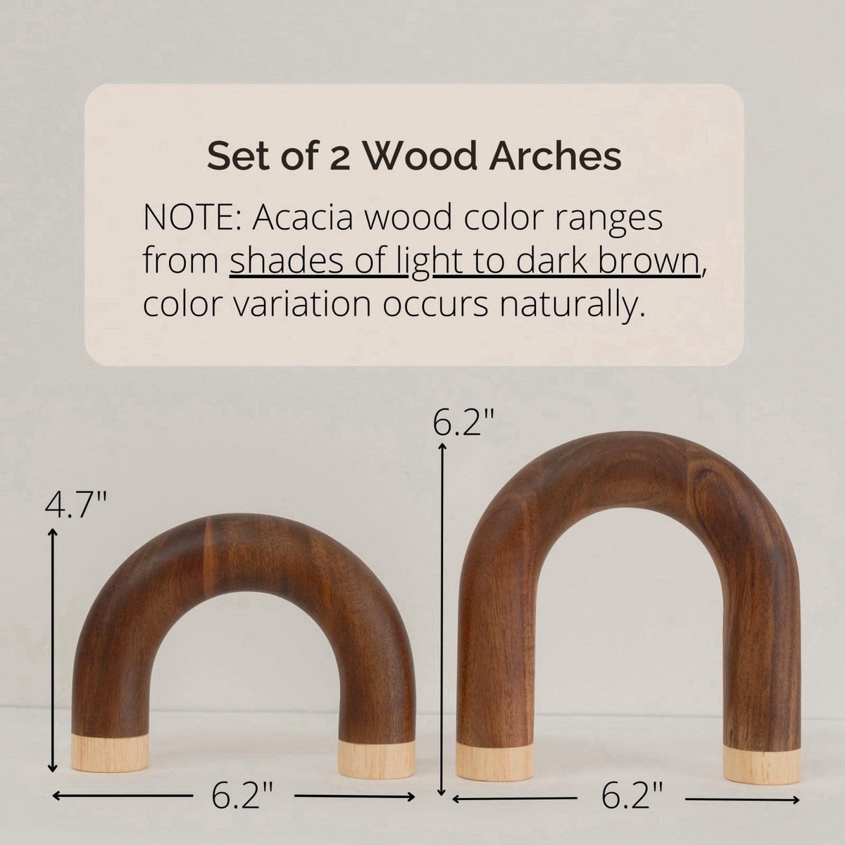 PEAKOLY Wood Arch Decorative Objects - Book Shelf Decor Aesthetic, Modern Coffee Table Decor, Home Décor Accents, Wood S