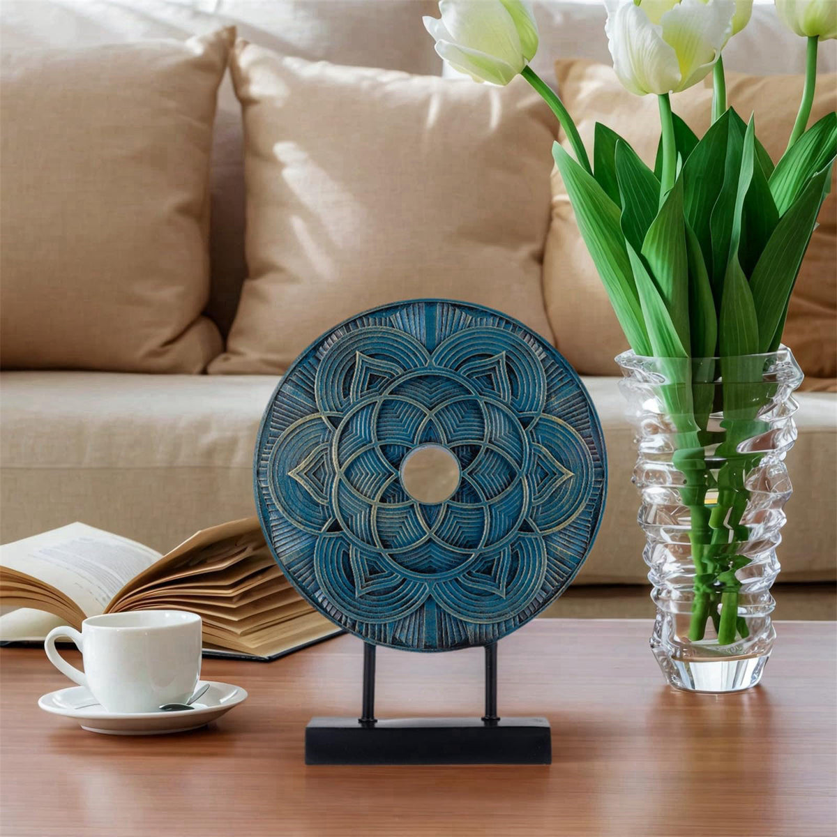 HODESunPure Modern Sculpture Decorative Objects Above Cabinet Decor Kitchen Elegant Home Decor Items Accents for Living 