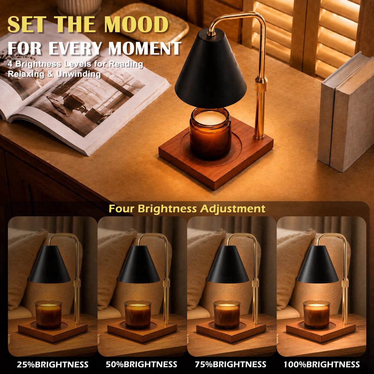 BJFFN Candle Warmer Lamp with Timer, Birthday Gifts for Women – full view