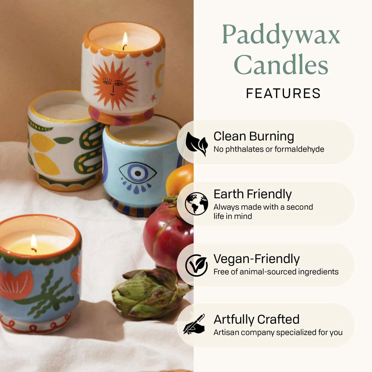 Paddywax A Dopo Scented Candle, Eye, Incense & Smoke, 8 oz – full view