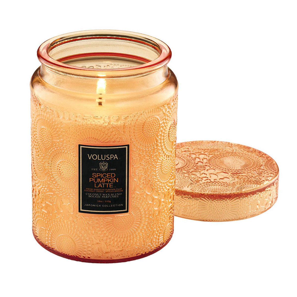 Voluspa Spiced Pumpkin Latte Large Scented Candle Jar 18 Oz by Premium Selection — view 2
