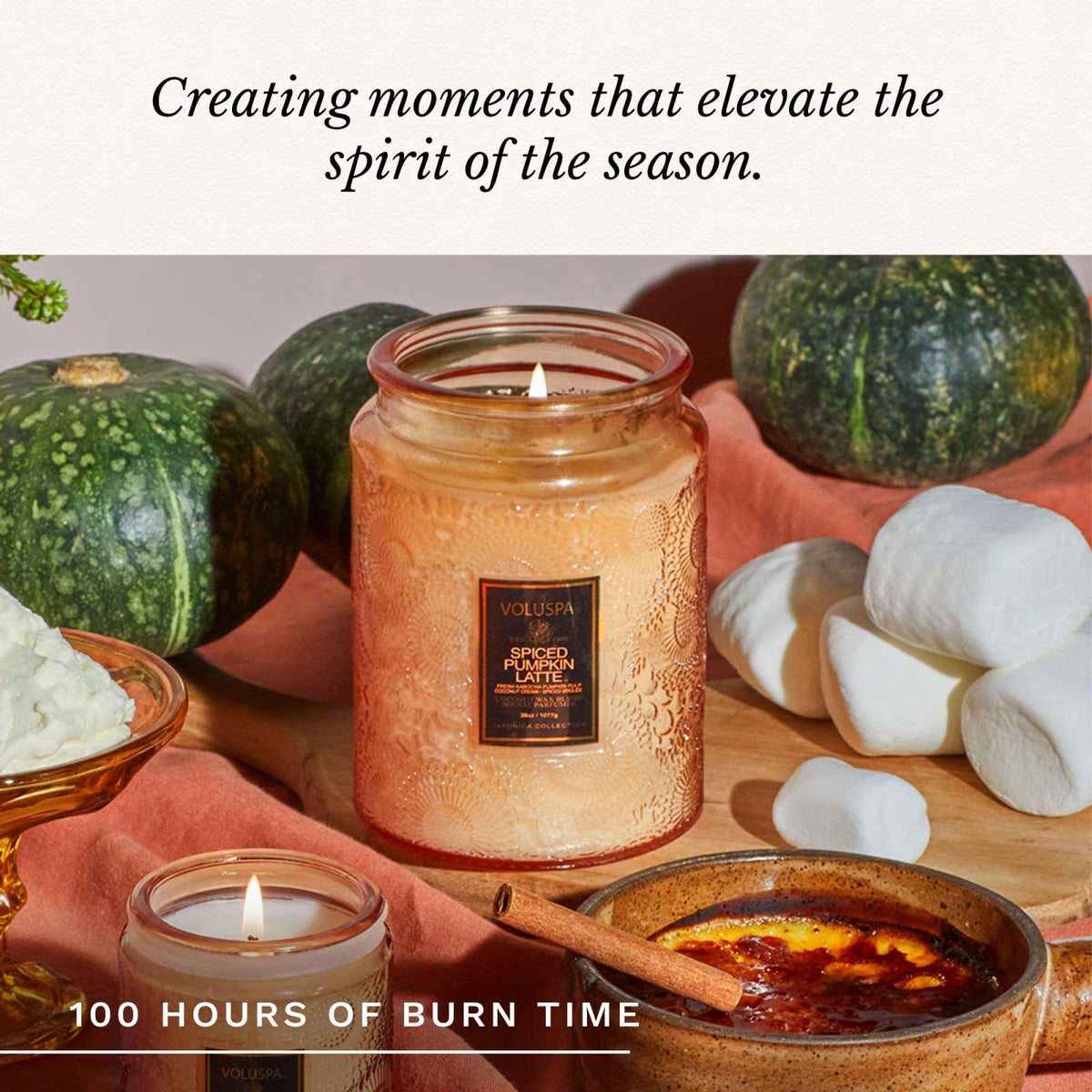 Voluspa Spiced Pumpkin Latte Large Scented Candle Jar 18 Oz by Premium Selection — view 6