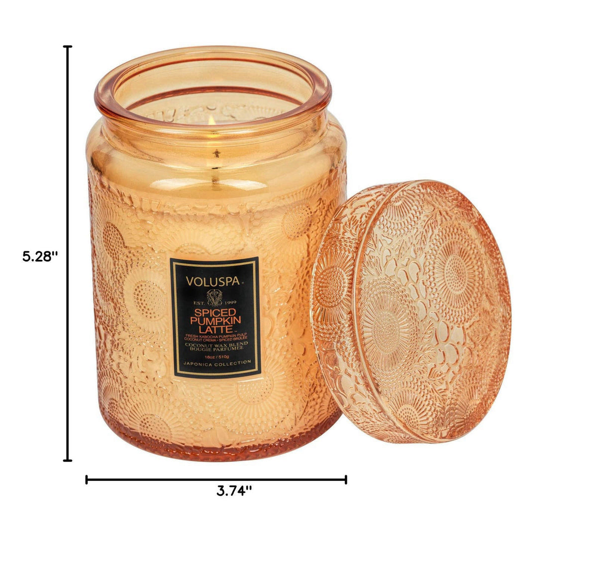 Voluspa Spiced Pumpkin Latte Large Scented Candle Jar 18 Oz by Premium Selection — view 8