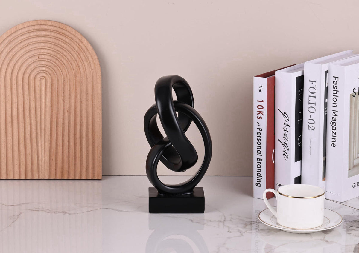WUBIANJIE Modern Abstract Knot Sculpture, Artistic Mobius Inspired Resin Decor, Elegant Home and Office Decor, Perfect f