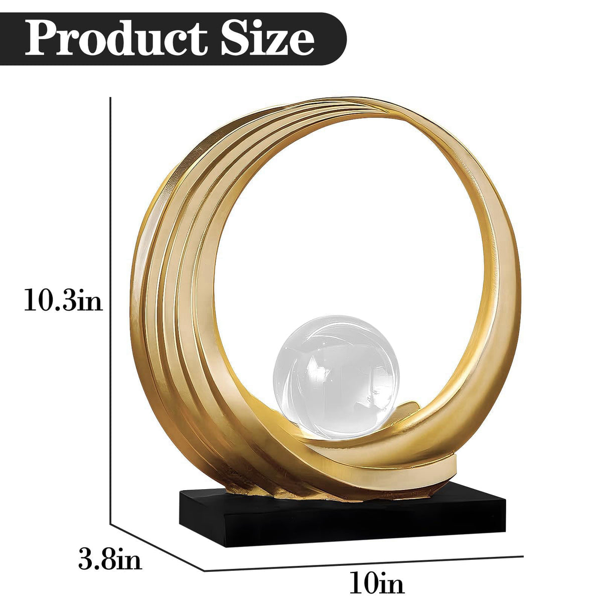 Dosker Modern Abstract Stripe Golden Shelf Decor Statues – packaging and label