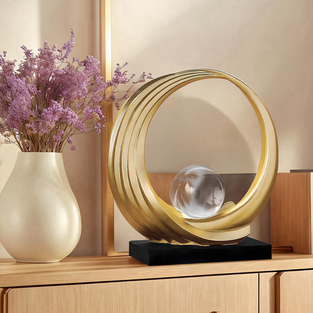 Dosker Modern Abstract Stripe Golden Shelf Decor Statues – alternate angle