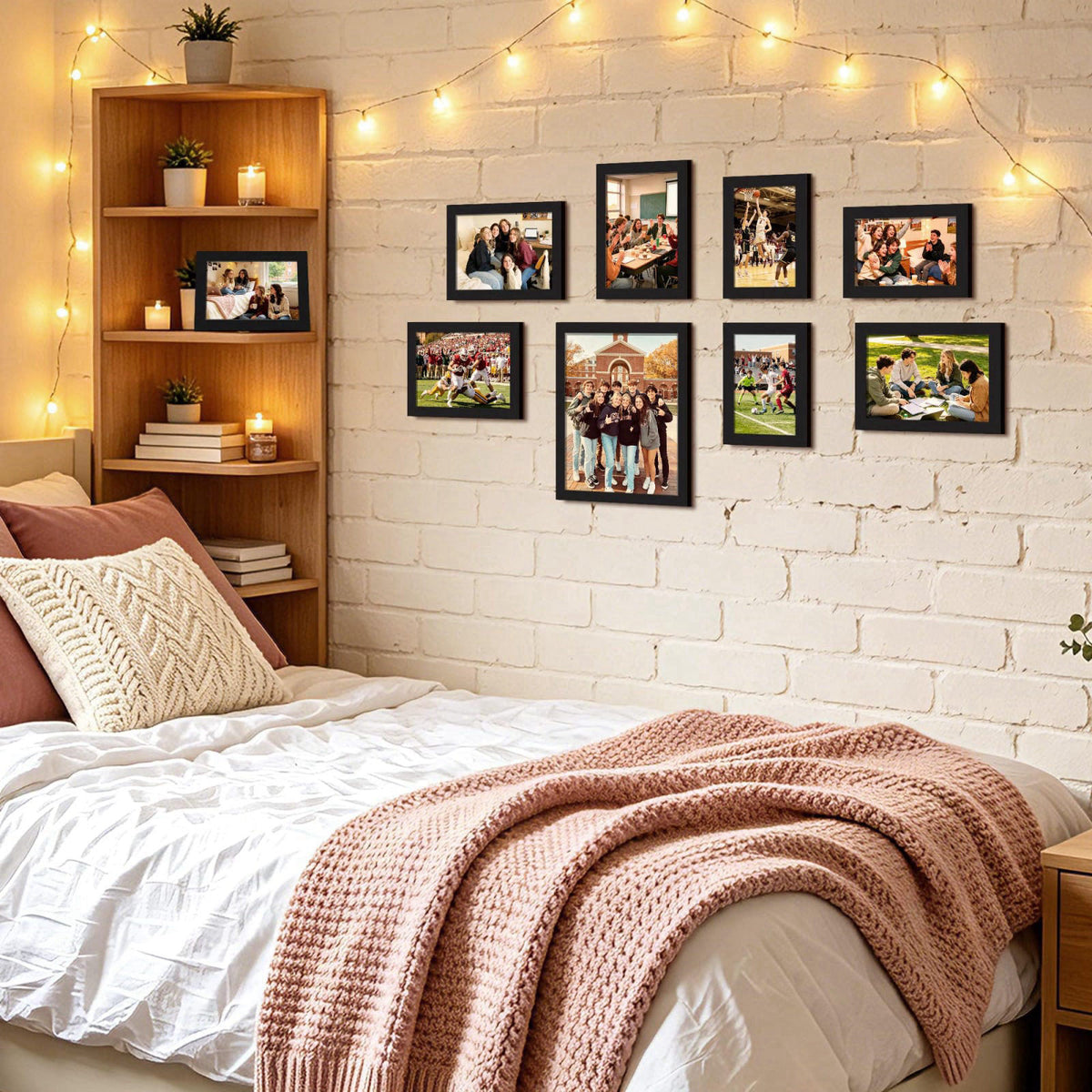 upsimples Picture Frames set of 19, Including 8x10, 5x7, 4x6 Black Frame – close-up detail