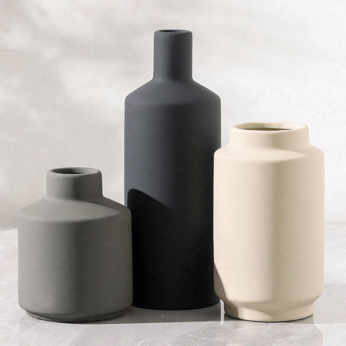 Mitt&Ditt Ceramic Vase Set of 3, Modern Decorative Vases for Home Decor, Small Flower Pottery Vase Sets, Boho Farmhouse 