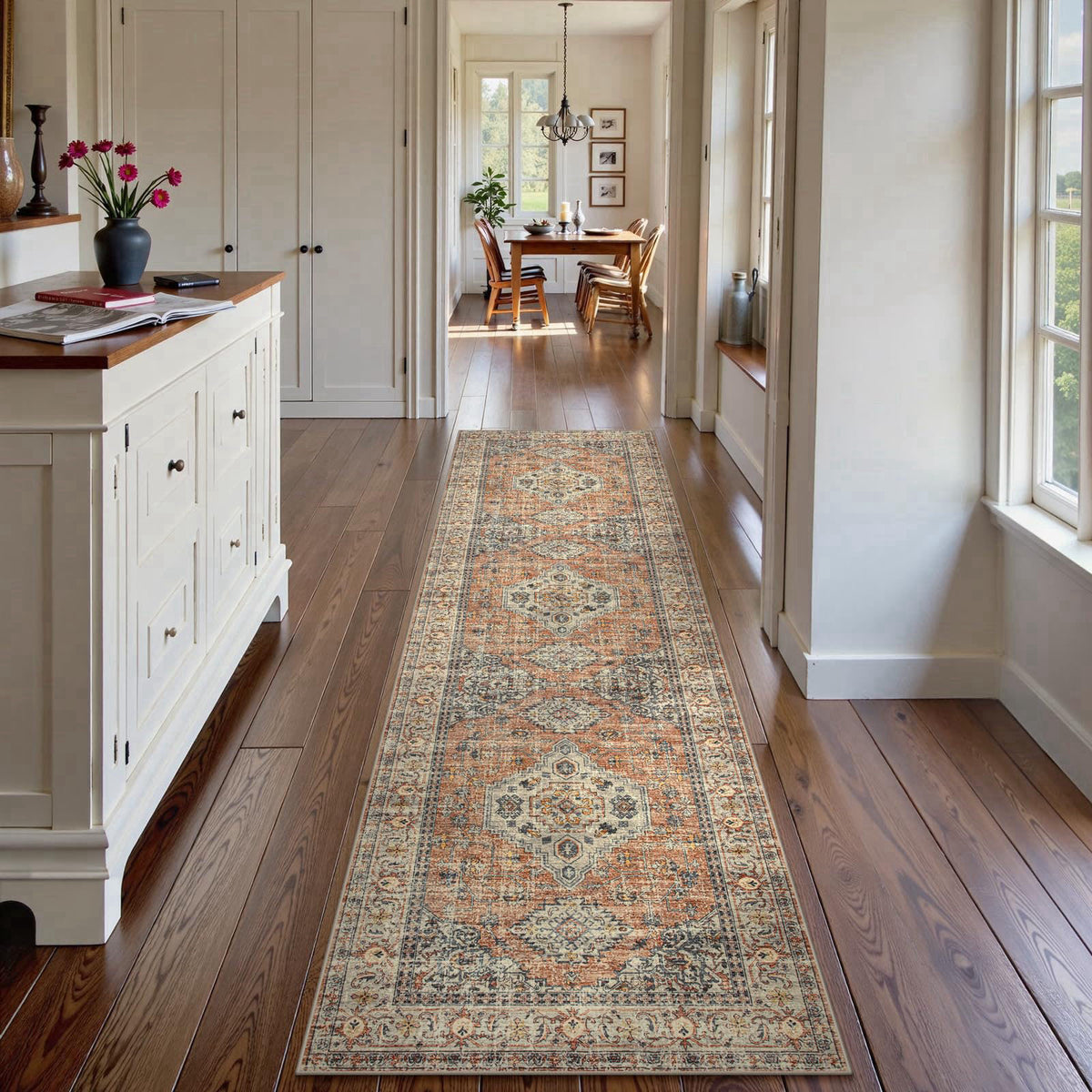 Lahome Oriental Kitchen Runner Rug Non Slip, 2x8 Runners for Hallways – packaging and label