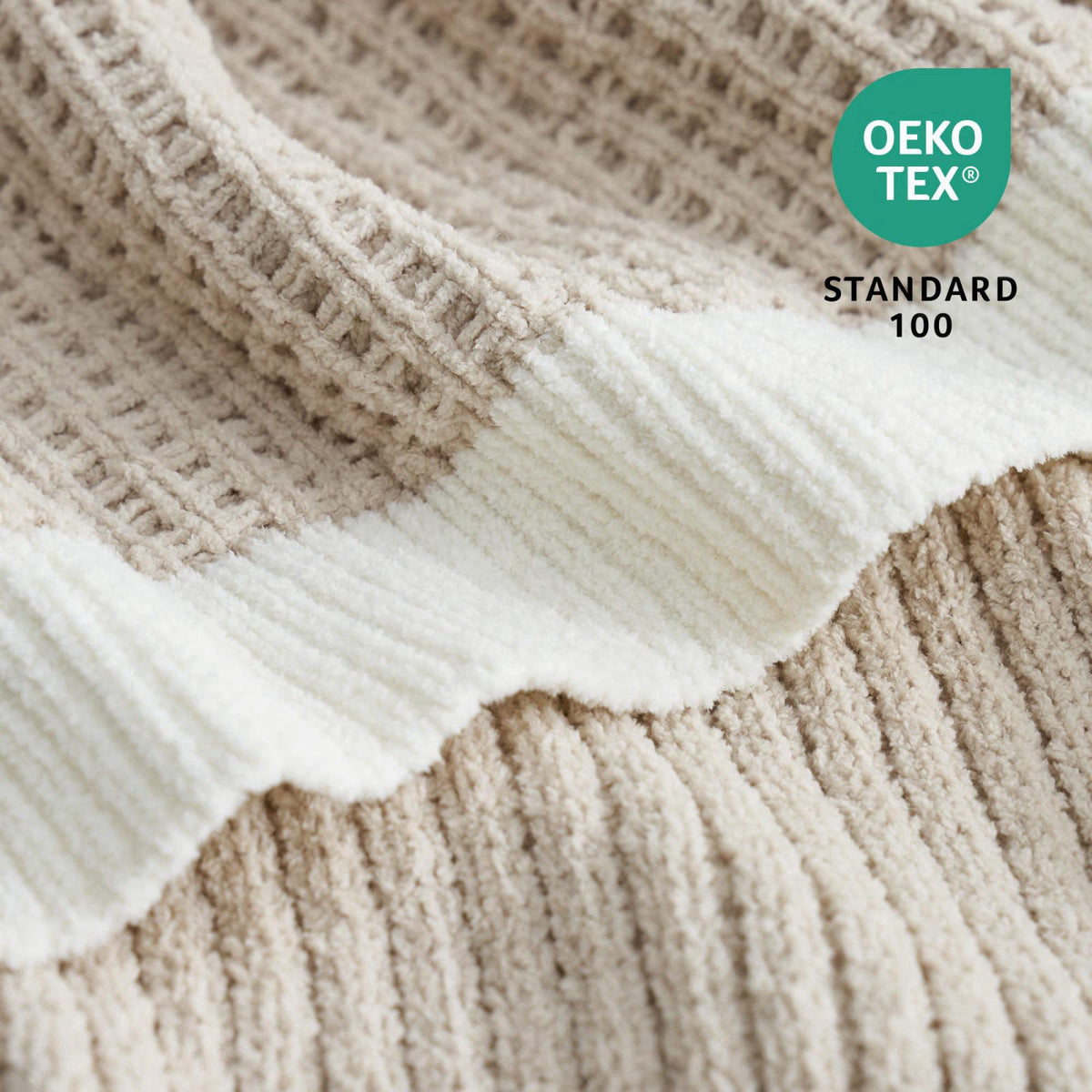 Am&eacute;lie Home Amélie Home Chenille Throw Blanket, Soft Cozy Waffle Throw for Couch & Sofa, Warm Yet Lightweight, Br