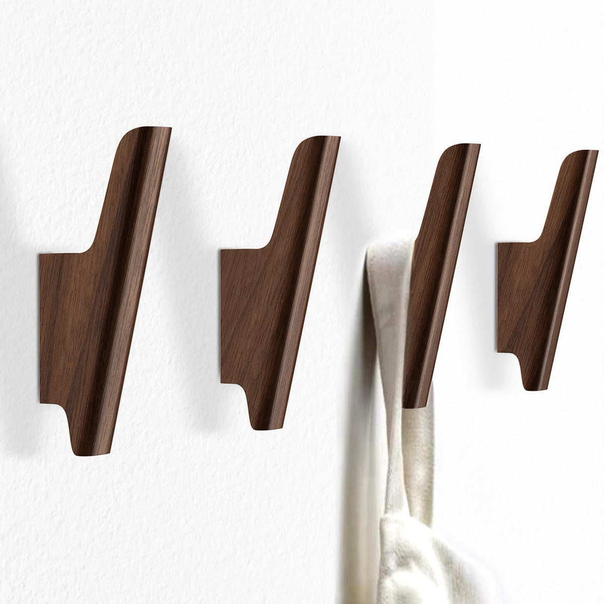 FCOWK Wood Wall Hooks 4 Pack Coat Hooks Wall Mount, Towel Hooks for Bathrooms – product photo (Coat Hooks)
