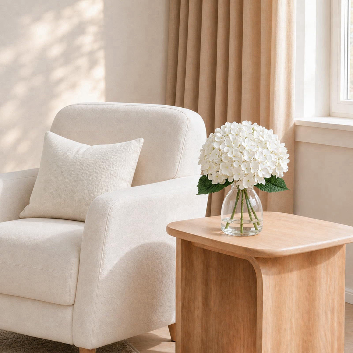 FLEURIFI Hydrangea Artificial Flowers in Vase Fake Flowers for Home Decor – full view