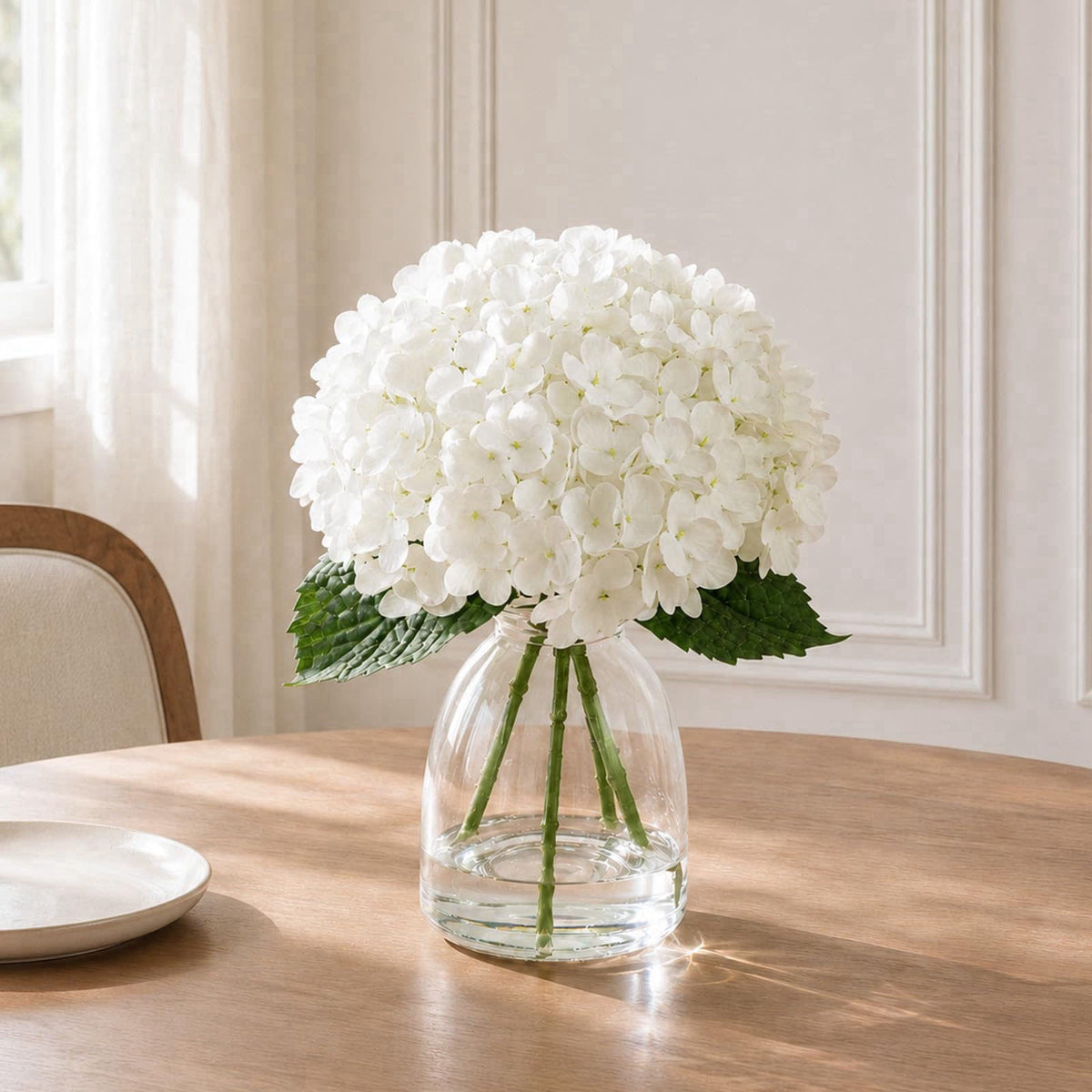 FLEURIFI Hydrangea Artificial Flowers in Vase Fake Flowers for Home Decor – alternate angle