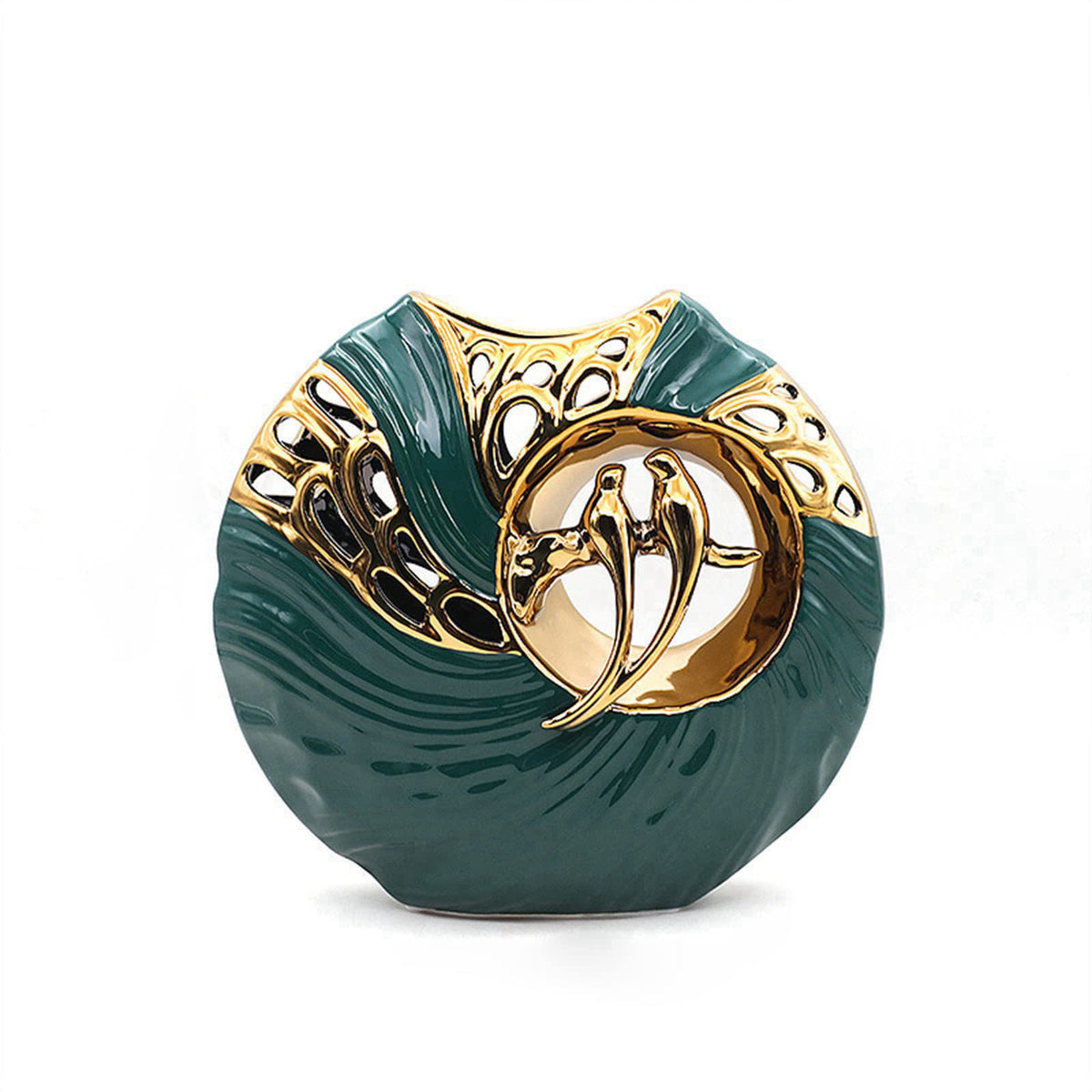 Tandarui Modern Abstract Statues,Decorative Vase with Lovebird Design – product photo (Vases)
