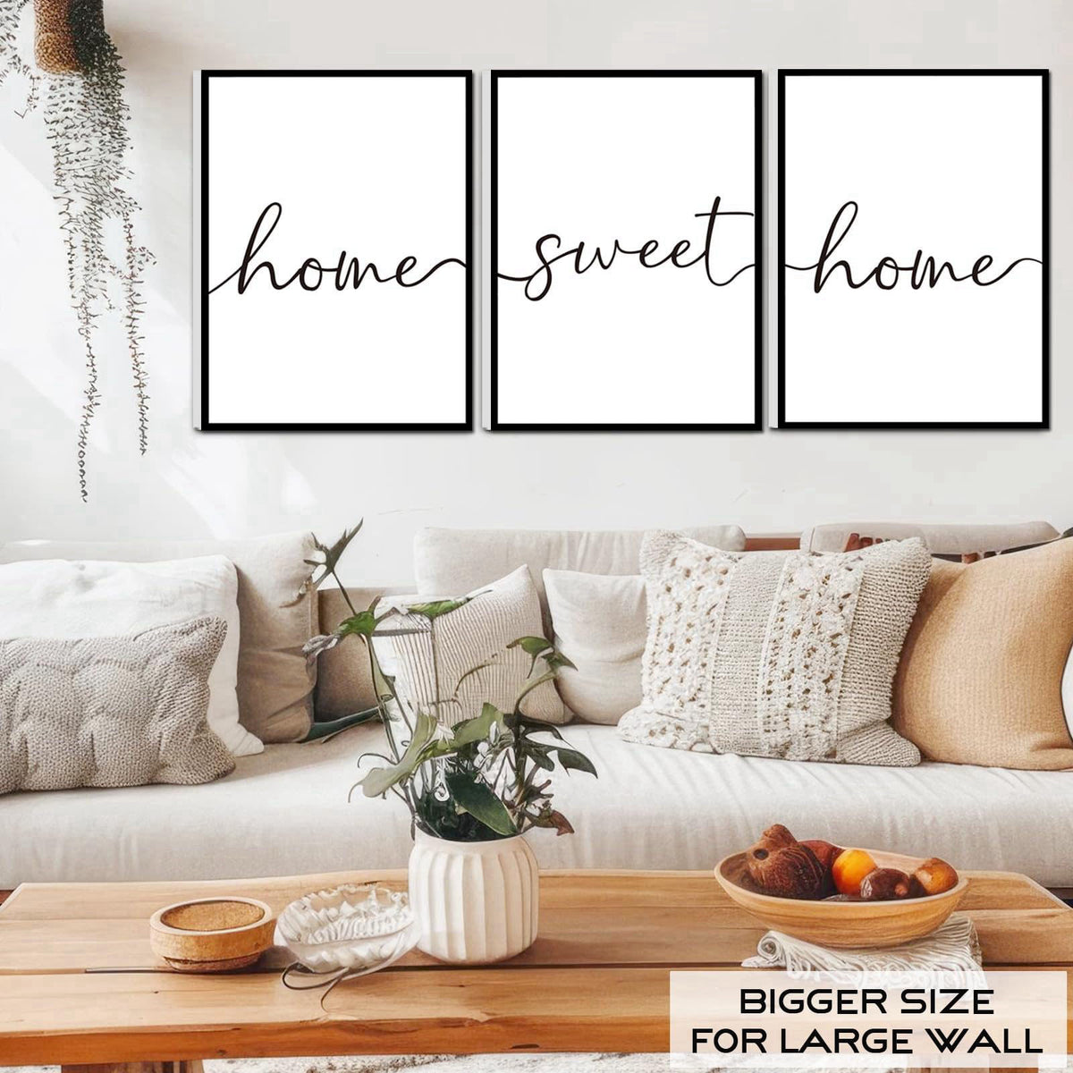 WALTSOM FRAMED Home Sweet Home Wall Art, Modern Home Sweet Home Sign for Large Living Room Wall Decor (Ready to Hang, Se