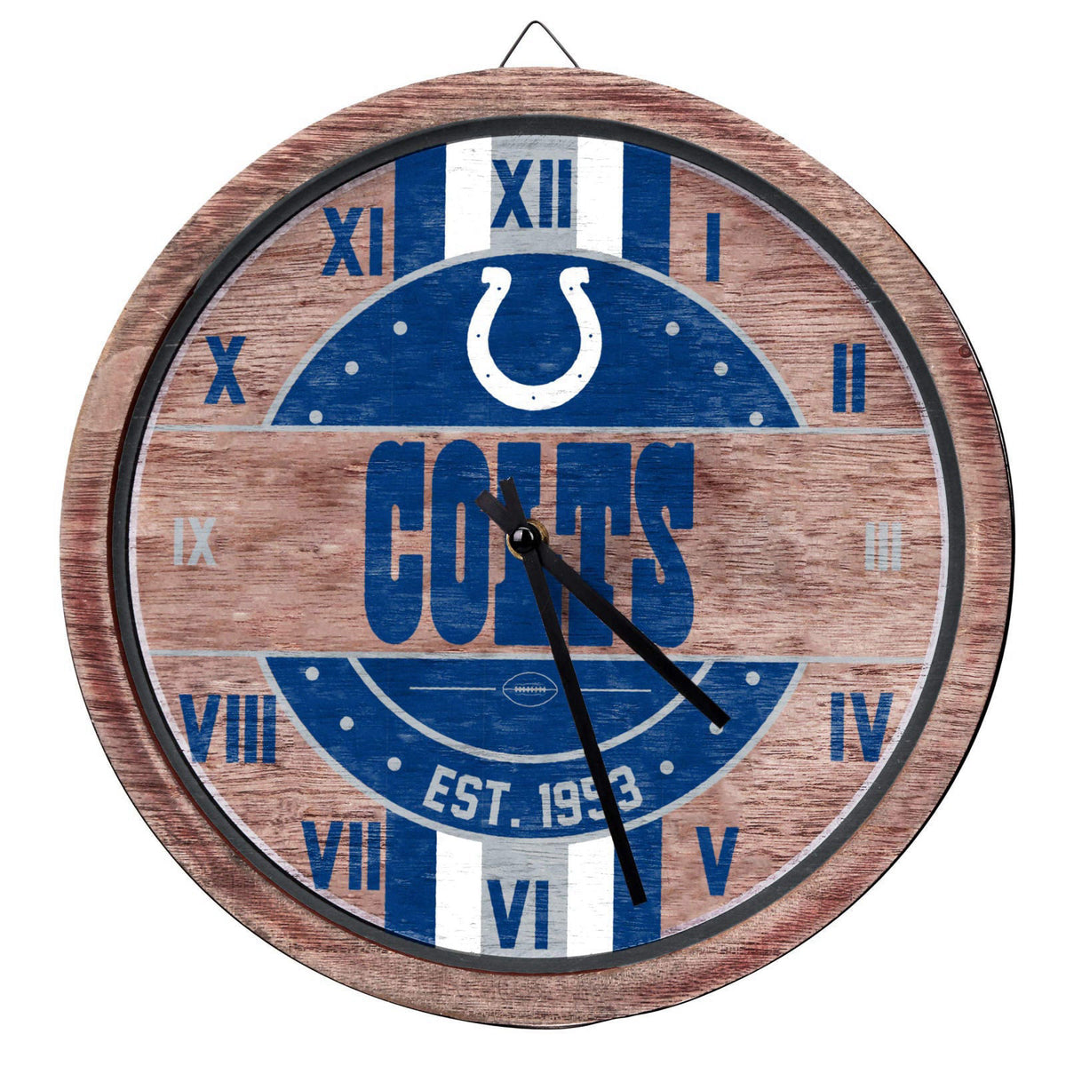 FOCO NFL Wooden Barrel Wall Clock – alternate angle