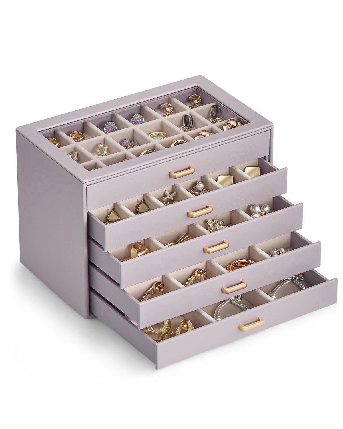 Lolalet Earring Organizer, Jewelry Box with Clear Lid -Purple, 5 Layer – ✔ ✔ ✔ ✔ ✔ &#