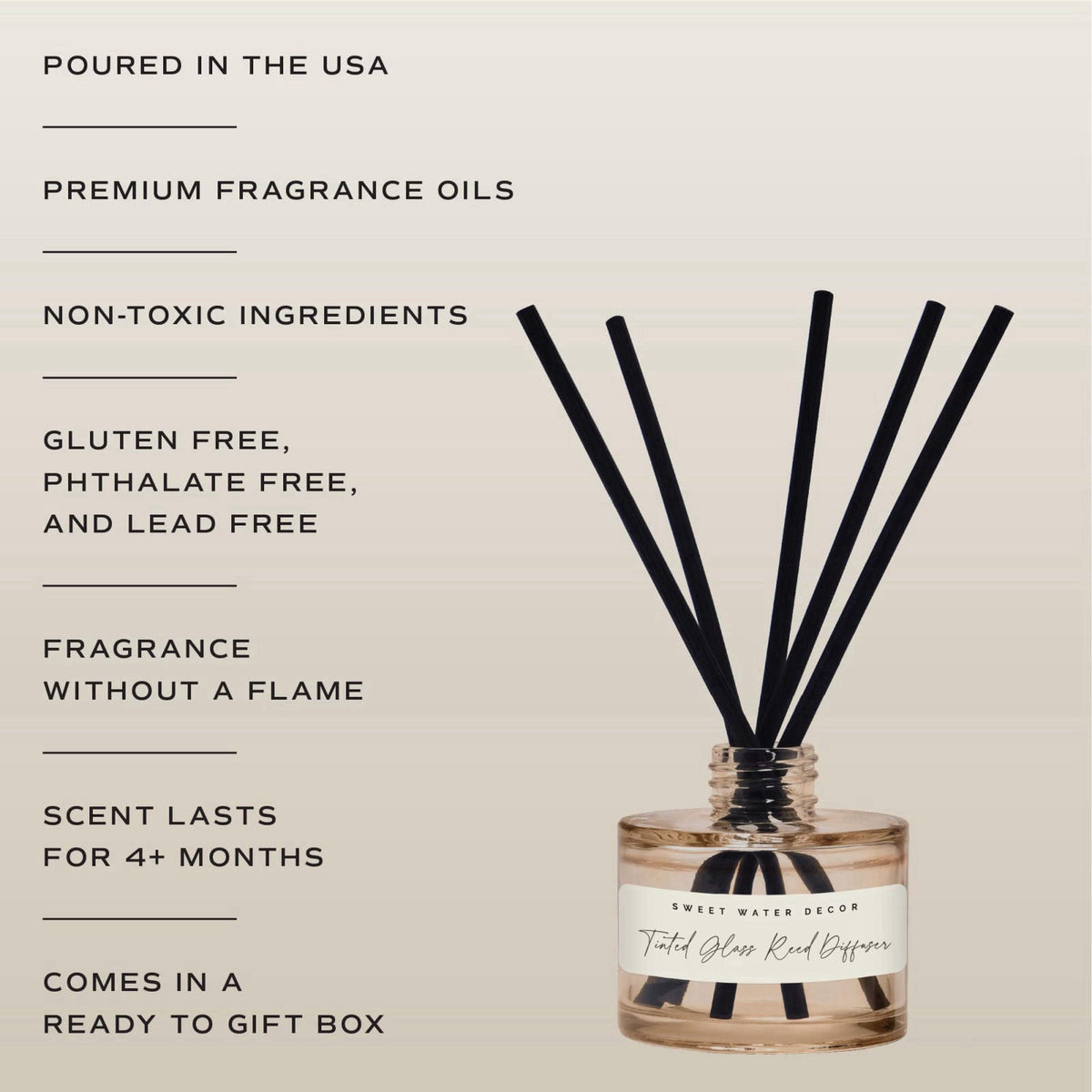 Sweet Water Decor Luxury Getaway Reed Diffuser – Hotel Scent Diffuser with Long-Lasting Premium Fragrance of Leather, Ir